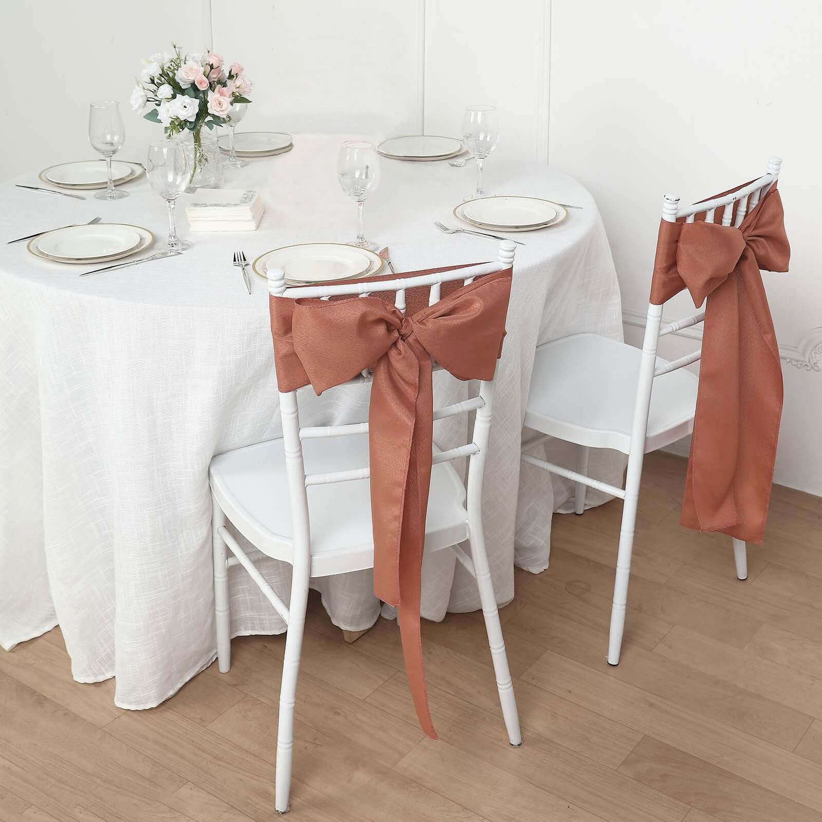 5 Pack Polyester Chair Sashes 6"x108" Terracotta (Rust) - Image 3