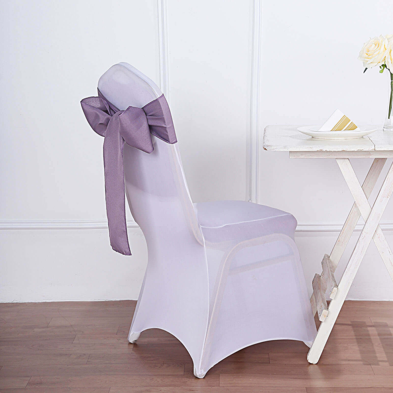 5 Pack Polyester Chair Sashes 6"x108" Violet Amethyst - Image 7