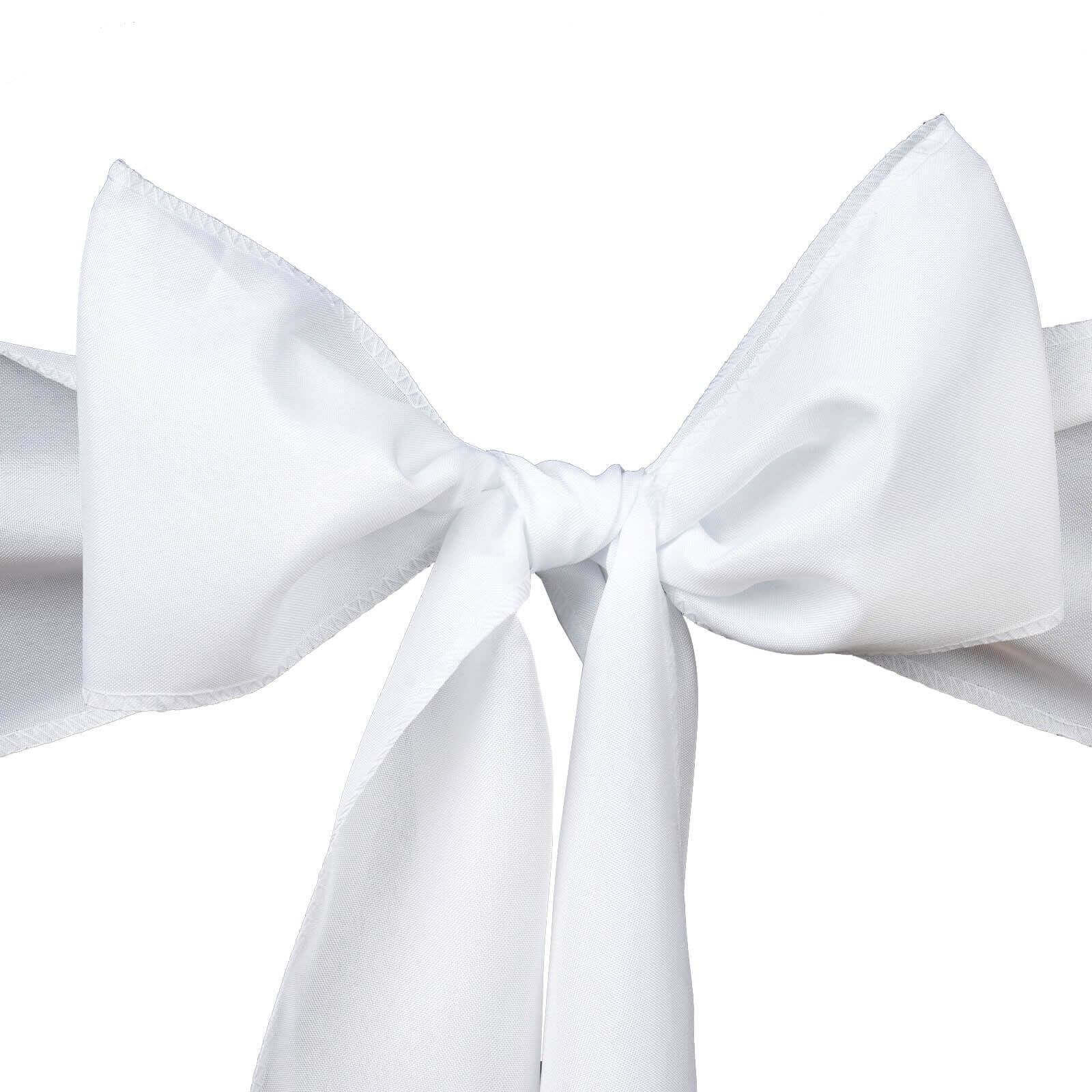 5 Pack Polyester Chair Sashes 6"x108" White - Versatile & Chic Chair Accessories - Image 8