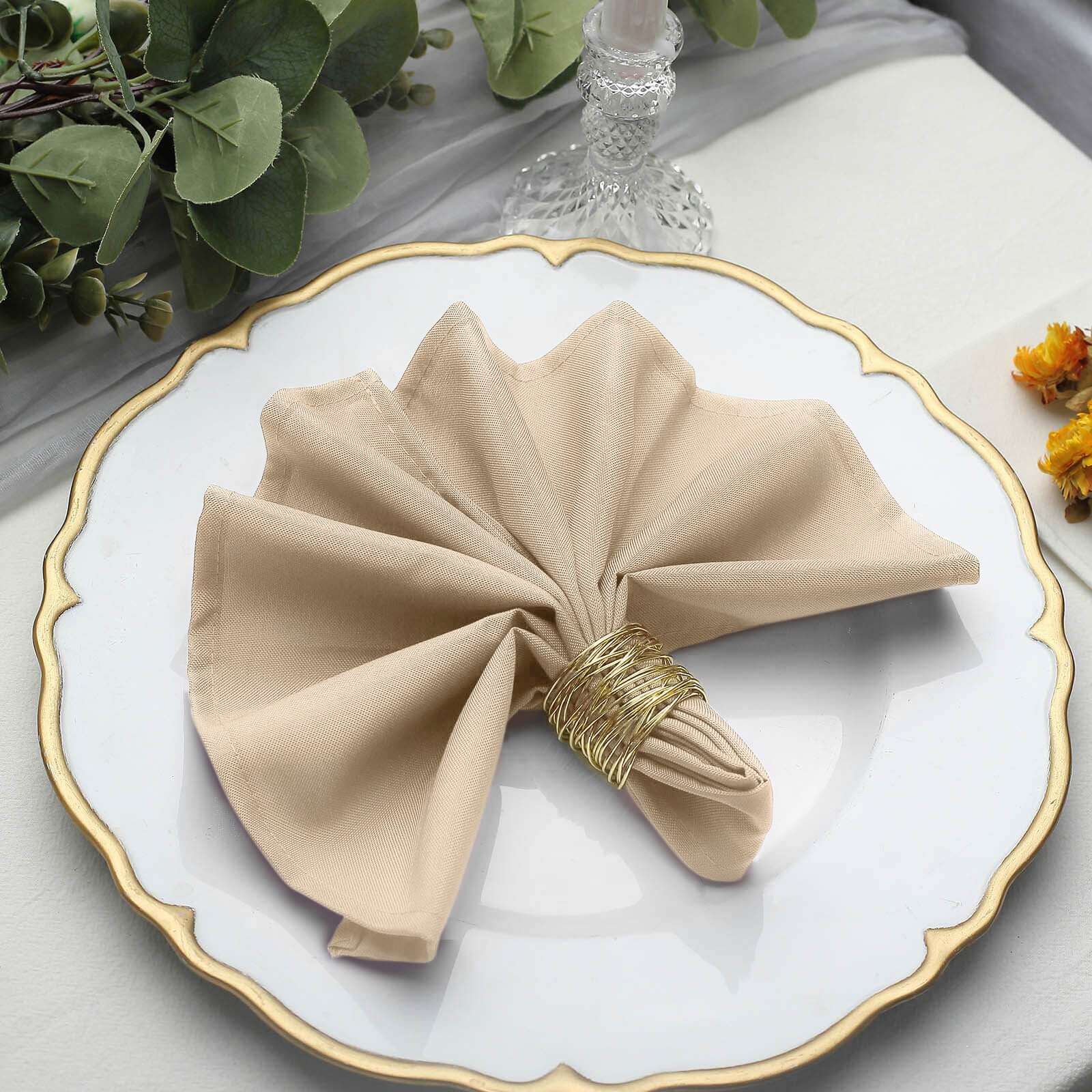 5 Pack Premium Polyester Napkins 17"x17" Nude - Wrinkle Resistant & Easy Care Cloth Napkins - Image 5