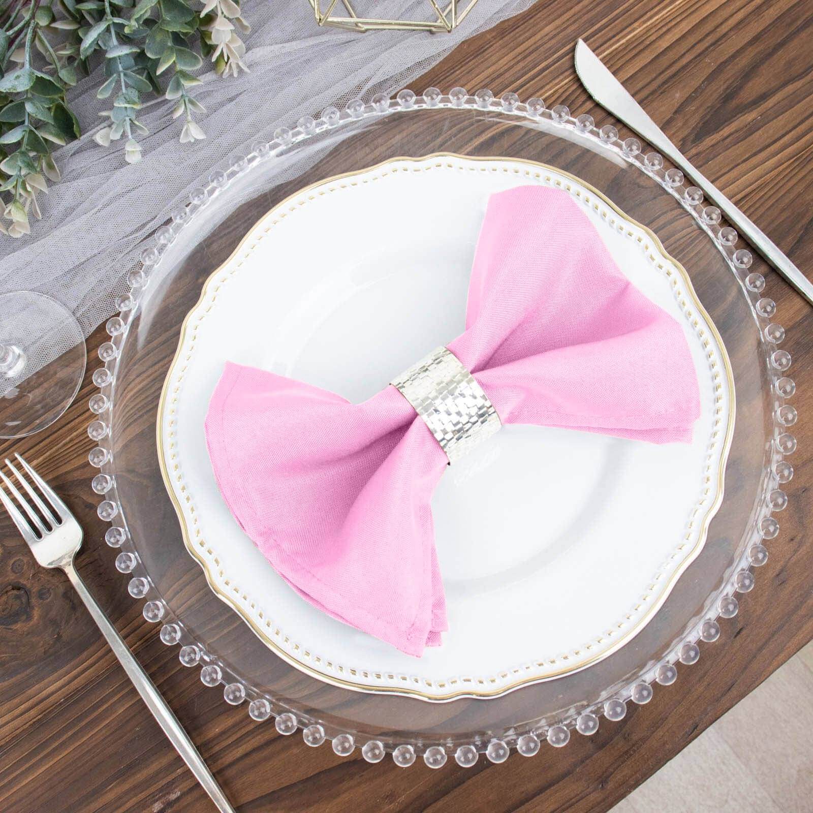 5 Pack Premium Polyester Napkins 17"x17" Pink - Wrinkle Resistant & Easy Care Cloth Napkins - Image 6