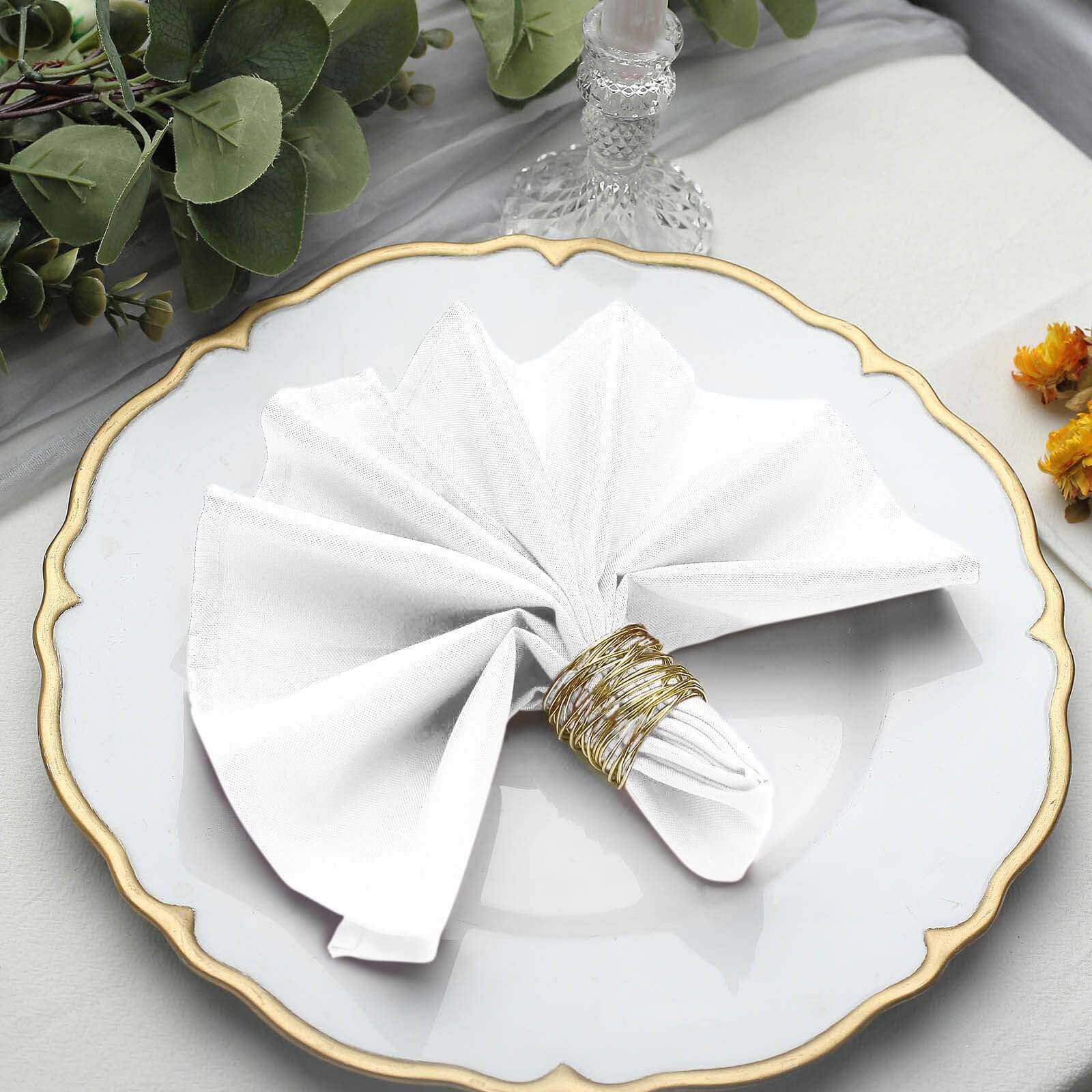 5 Pack Premium Polyester Napkins 17"x17" White - Wrinkle Resistant Easy Care Cloth Napkins for Wedding & Events - Image 5