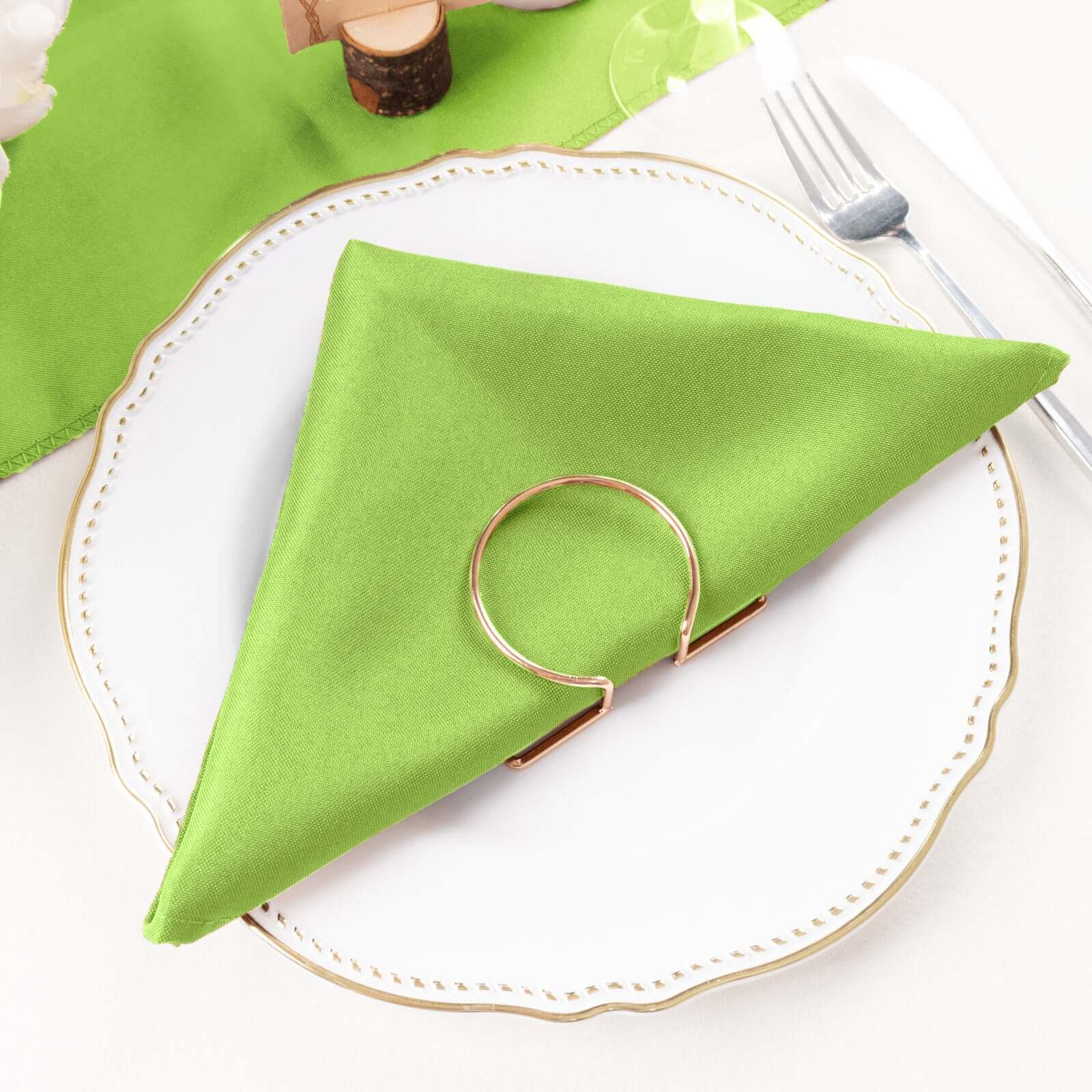 5 Pack Premium Polyester Napkins 20"x20" Apple Green - Durable & Wrinkle Resistant Dinner Napkins - Image 7