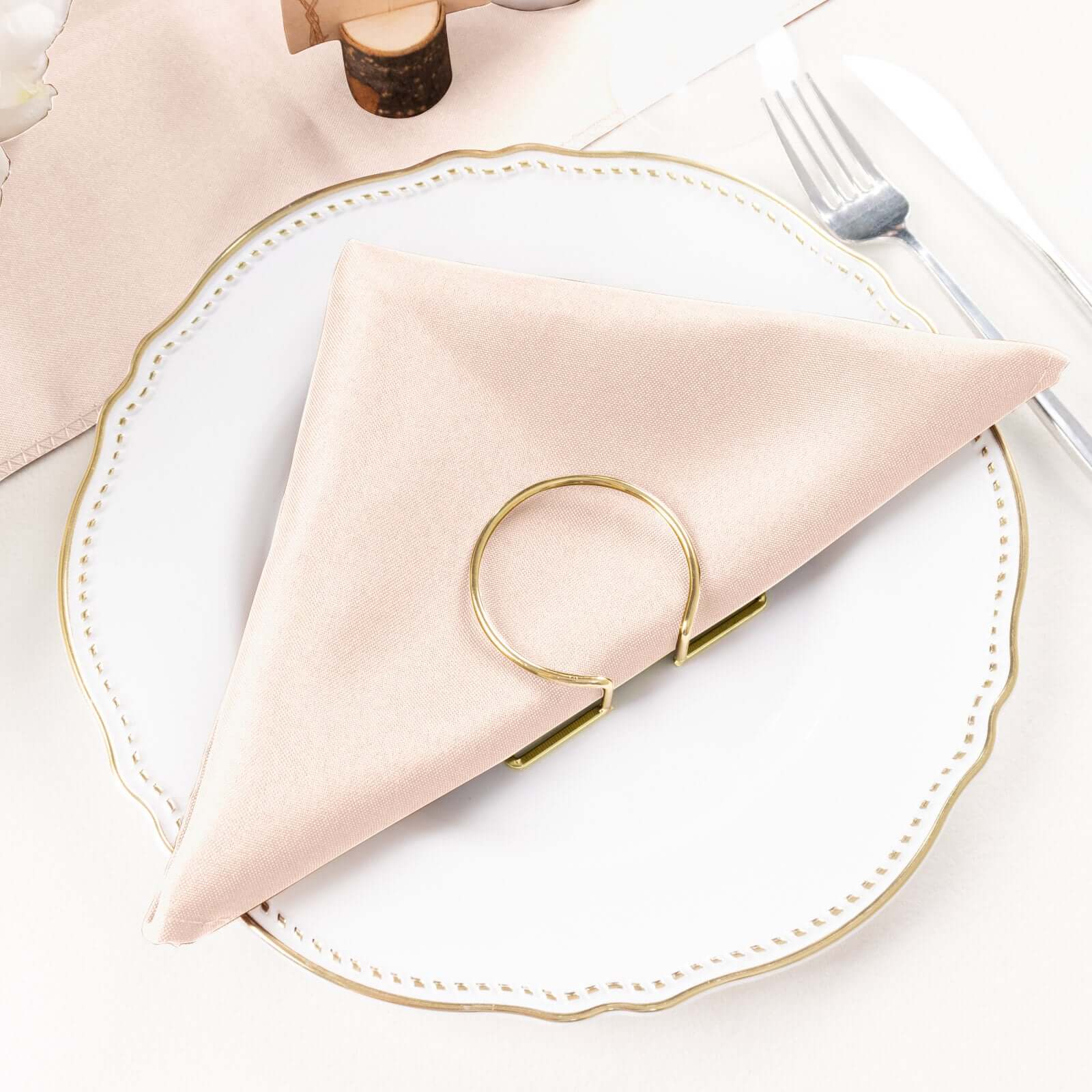 5 Pack Premium Polyester Napkins 20"x20" Blush - Durable & Wrinkle Resistant Dinner Napkins - Image 7