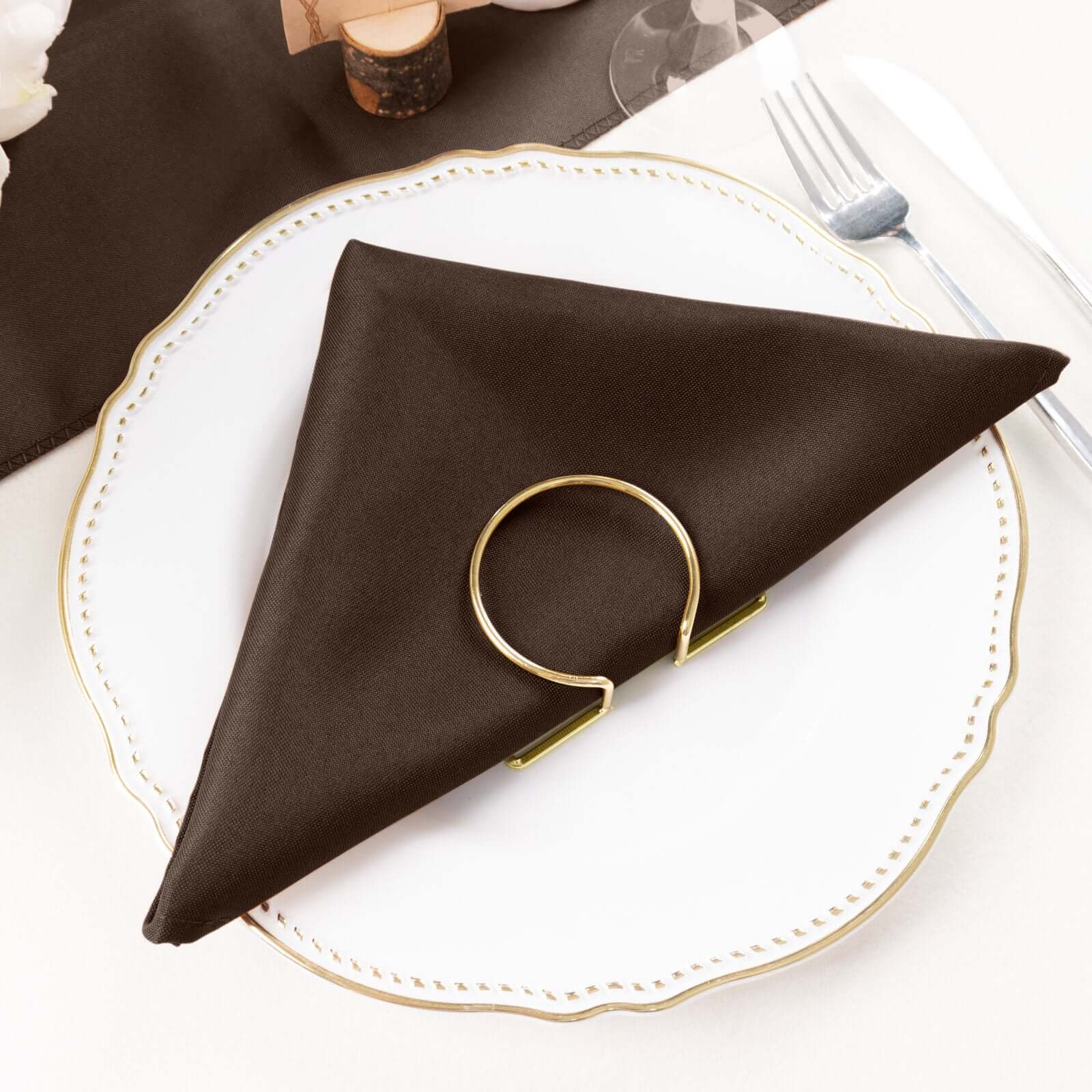 5 Pack Premium Polyester Napkins 20"x20" Chocolate - Durable & Wrinkle Resistant Dinner Napkins - Image 7