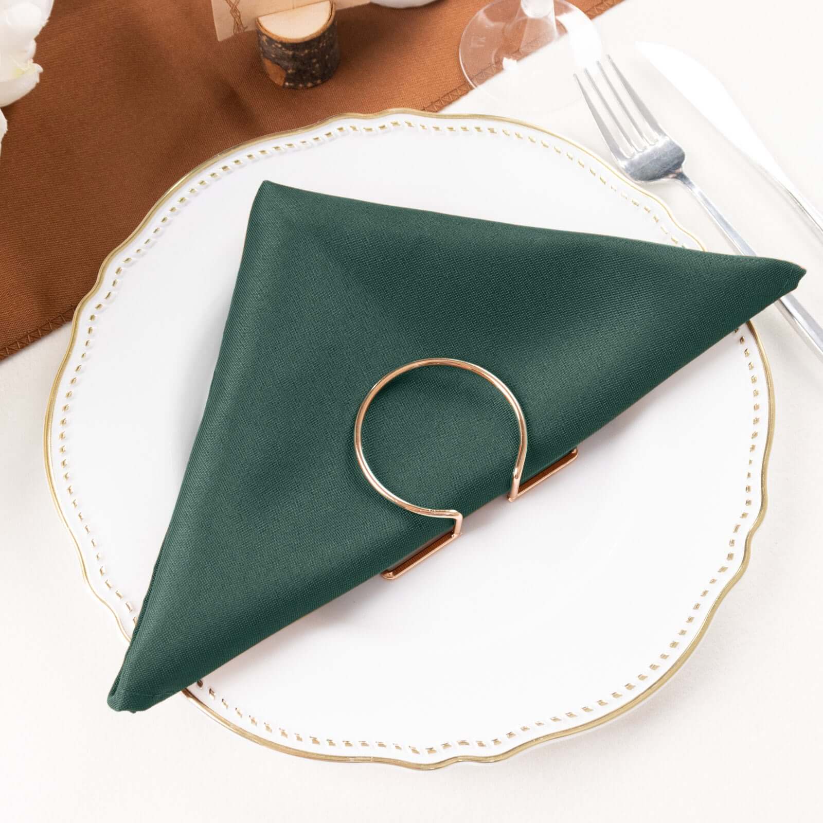 5 Pack Premium Polyester Napkins 20"x20" Hunter Emerald Green - Durable & Wrinkle Resistant Dinner Napkins - Image 6