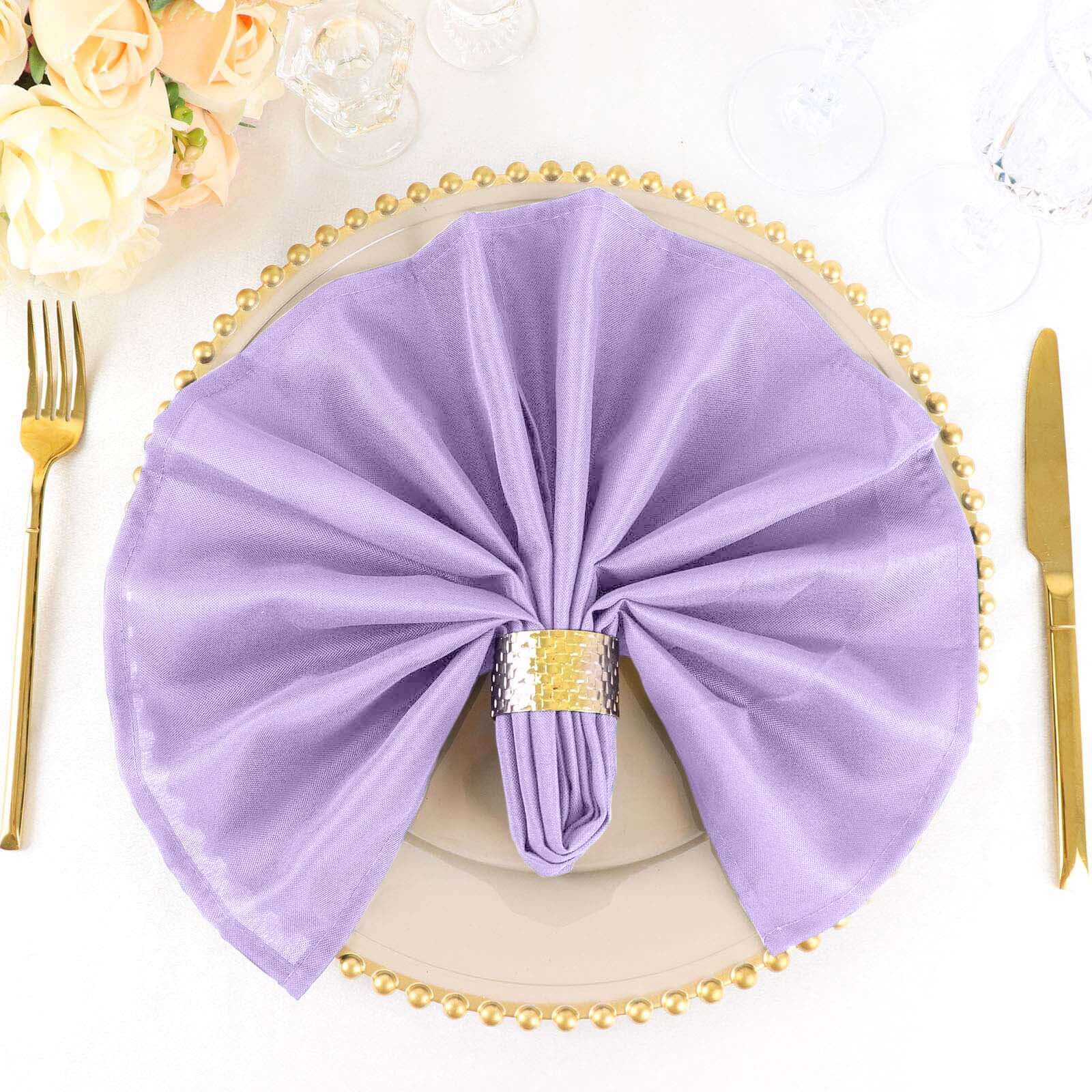 5 Pack Premium Polyester Napkins 20"x20" Lavender Lilac - Durable & Wrinkle Resistant Dinner Napkins - Image 7