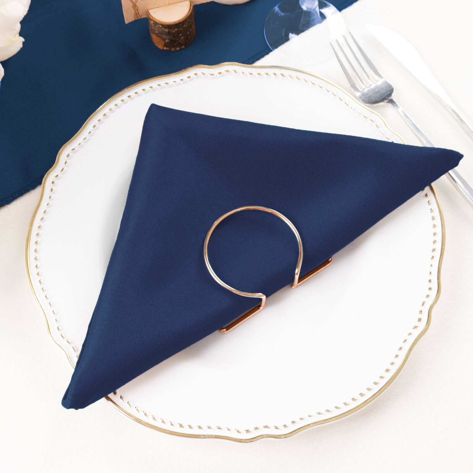 5 Pack Premium Polyester Napkins 20"x20" Navy Blue - Durable & Wrinkle Resistant Dinner Napkins - Image 7