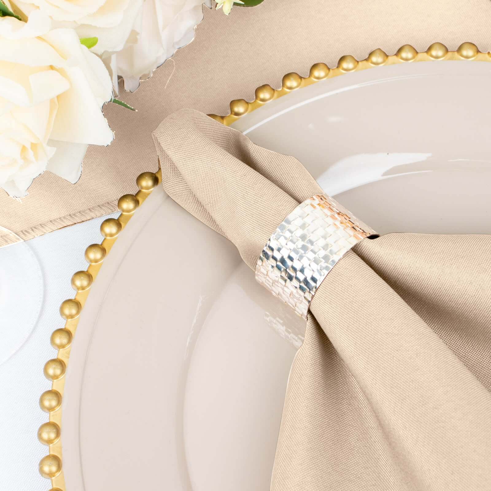 5 Pack Premium Polyester Napkins 20"x20" Nude - Durable & Wrinkle Resistant Dinner Napkins - Image 12