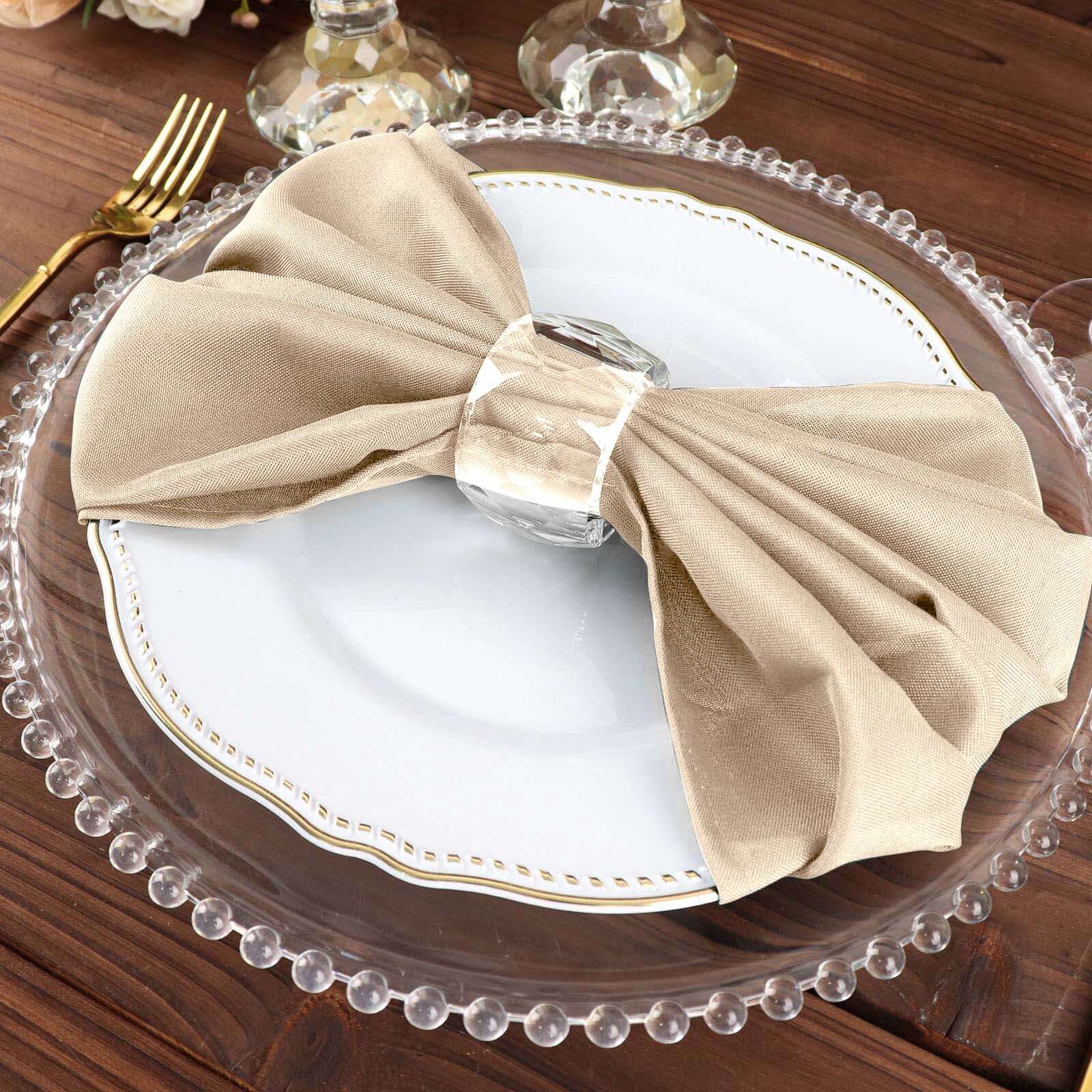5 Pack Premium Polyester Napkins 20"x20" Nude - Durable & Wrinkle Resistant Dinner Napkins - Image 7