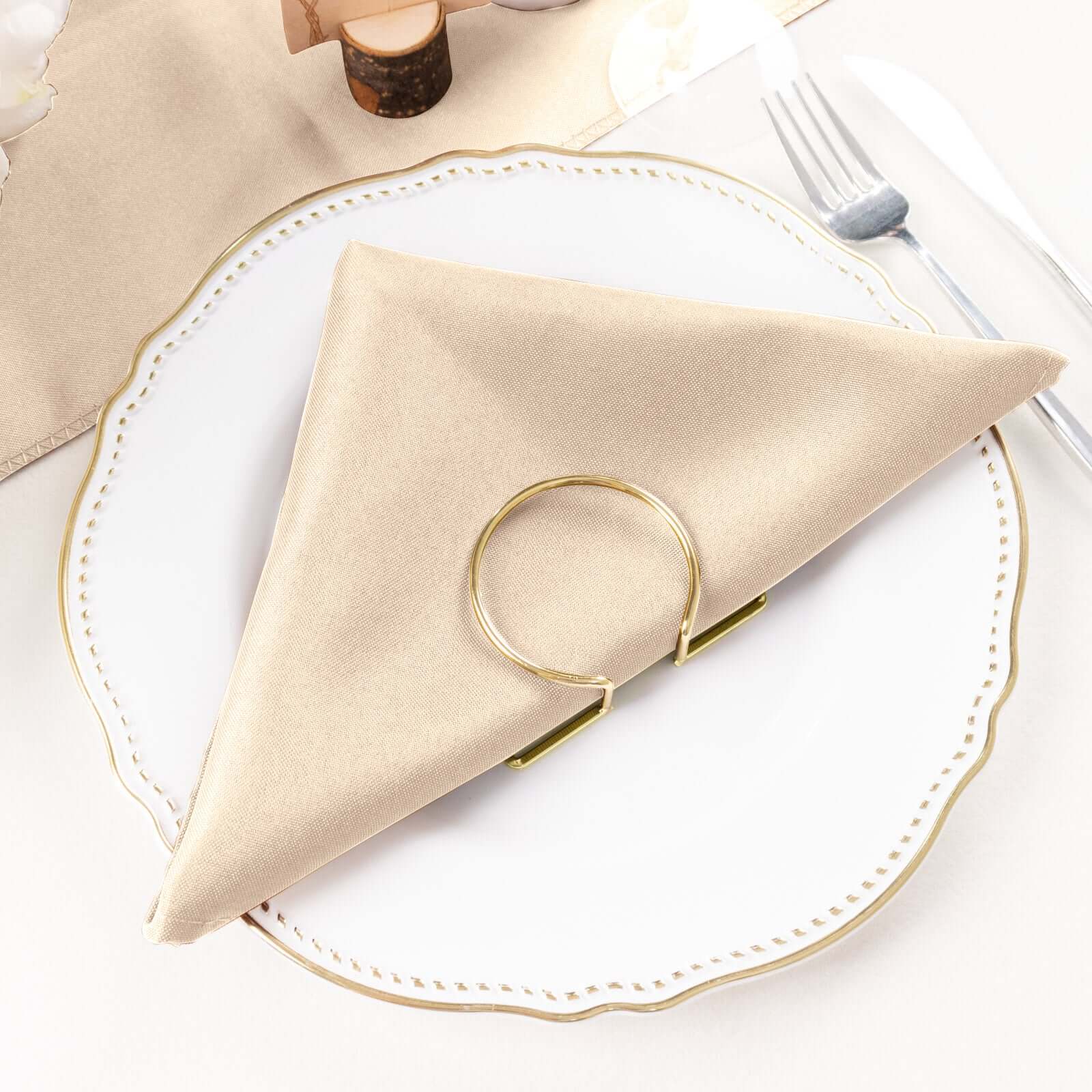 5 Pack Premium Polyester Napkins 20"x20" Nude - Durable & Wrinkle Resistant Dinner Napkins - Image 8