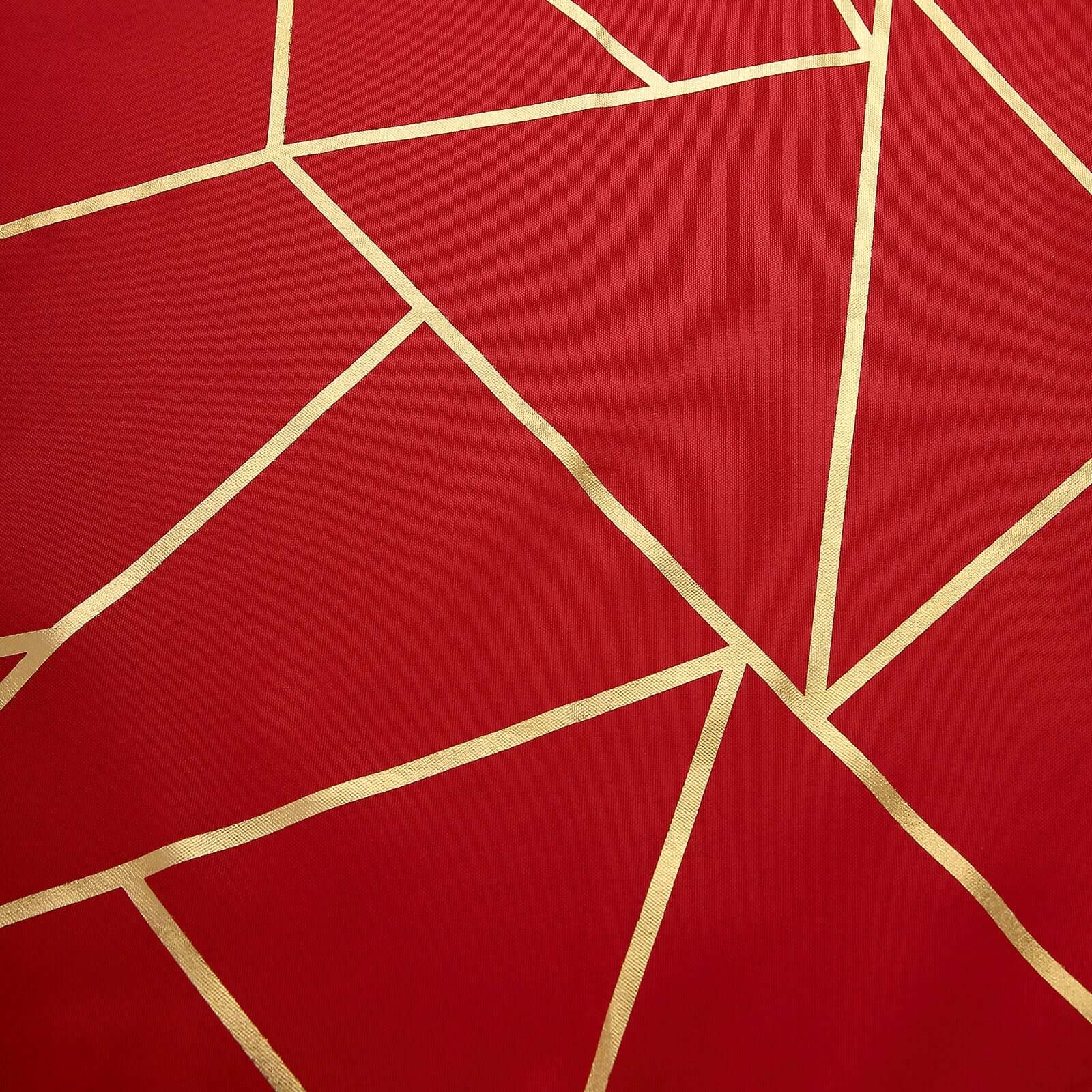 5 Pack Polyester Napkins 20"x20" Red with Gold Geometric Foil Pattern - Modern Reusable Cloth Napkins - Image 8