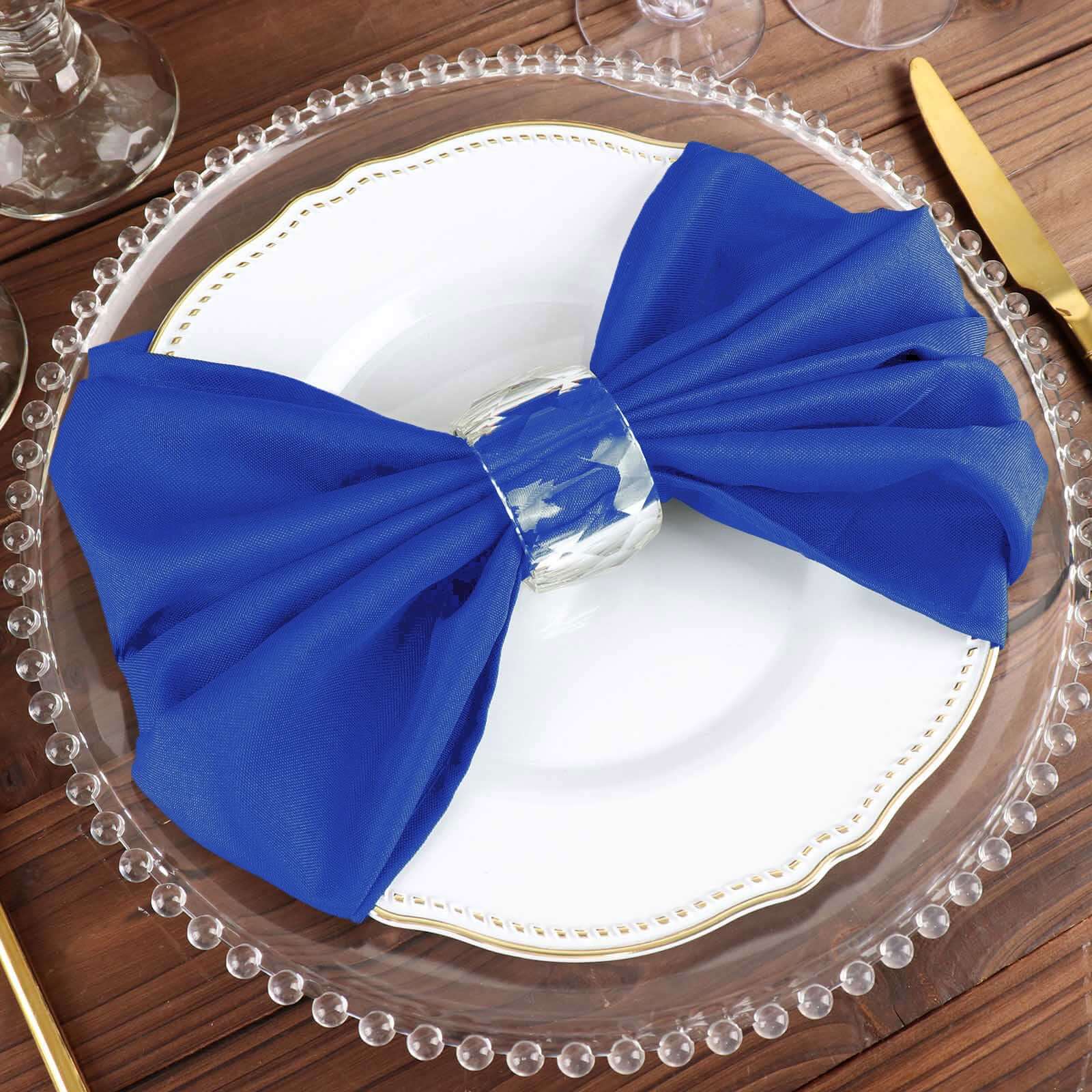 5 Pack Premium Polyester Napkins 20"x20" Royal Blue - Durable & Wrinkle Resistant Dinner Napkins - Image 6