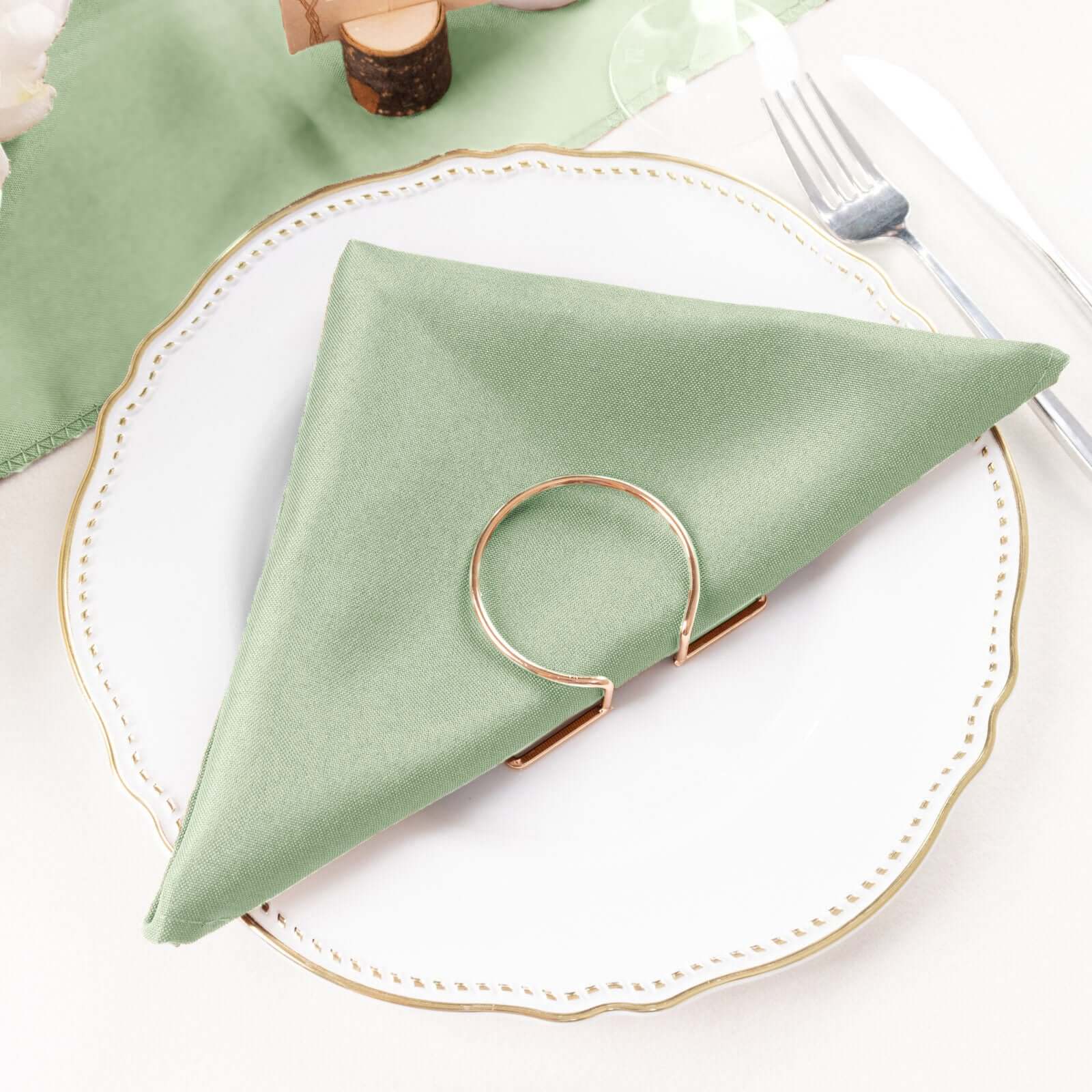 5 Pack Premium Polyester Napkins 20"x20" Sage Green - Durable & Wrinkle Resistant Dinner Napkins - Image 7