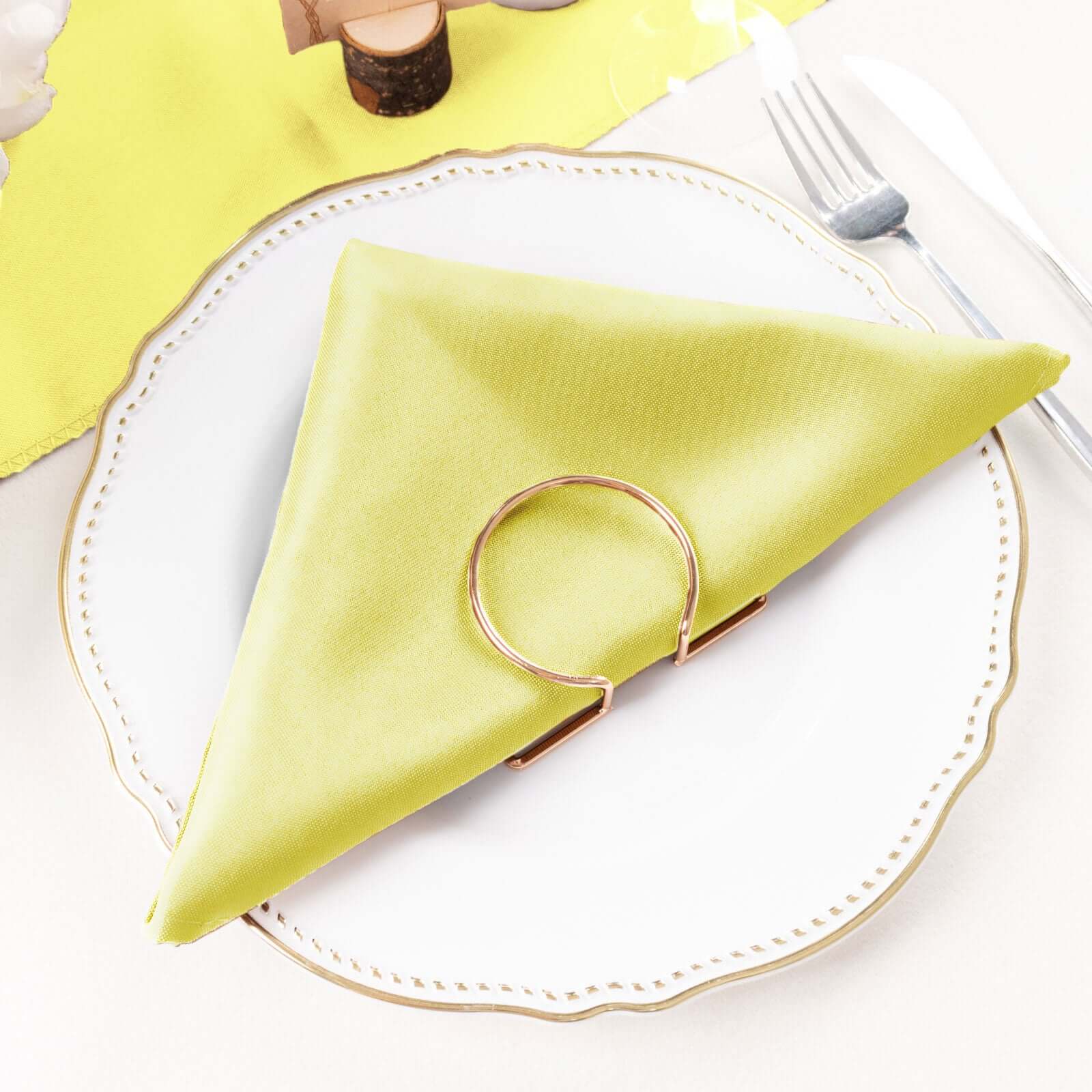 5 Pack Premium Polyester Napkins 20"x20" Yellow - Durable & Wrinkle Resistant Dinner Napkins - Image 8