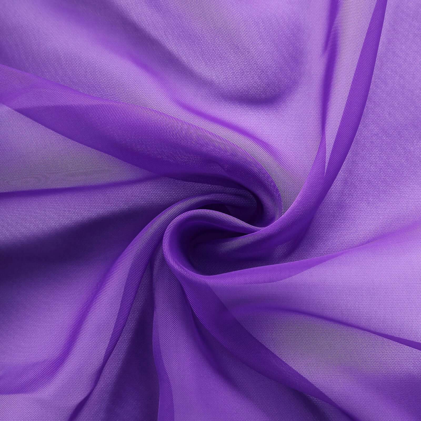 5 Pack Chiffon Chair Sashes 22"x78" Purple - Sheer Designer Chair Bows - Image 8