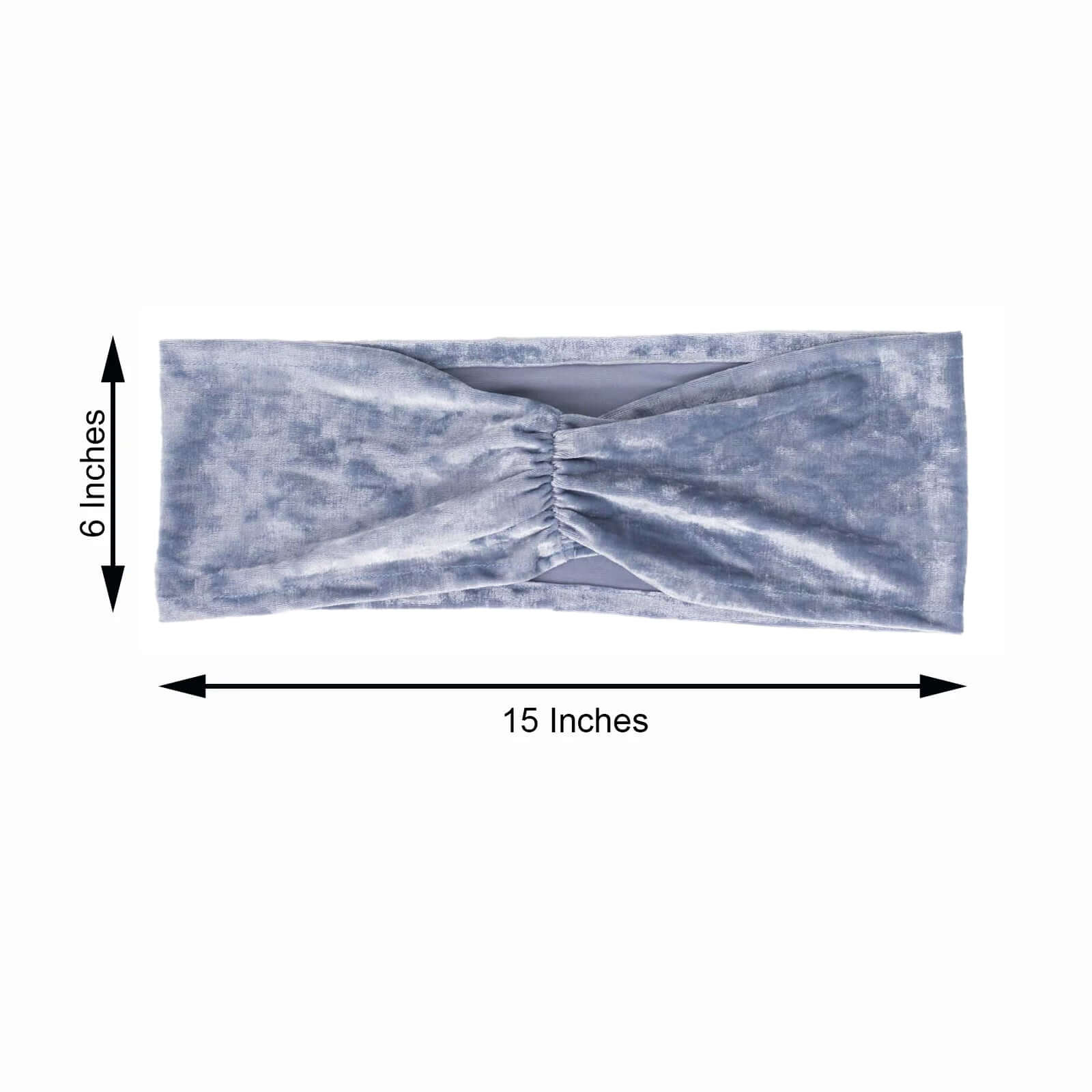 5 Pack Premium Crushed Velvet Chair Sashes Dusty Blue, Ruffle Style Textured Decorative Chair Bands - Image 3