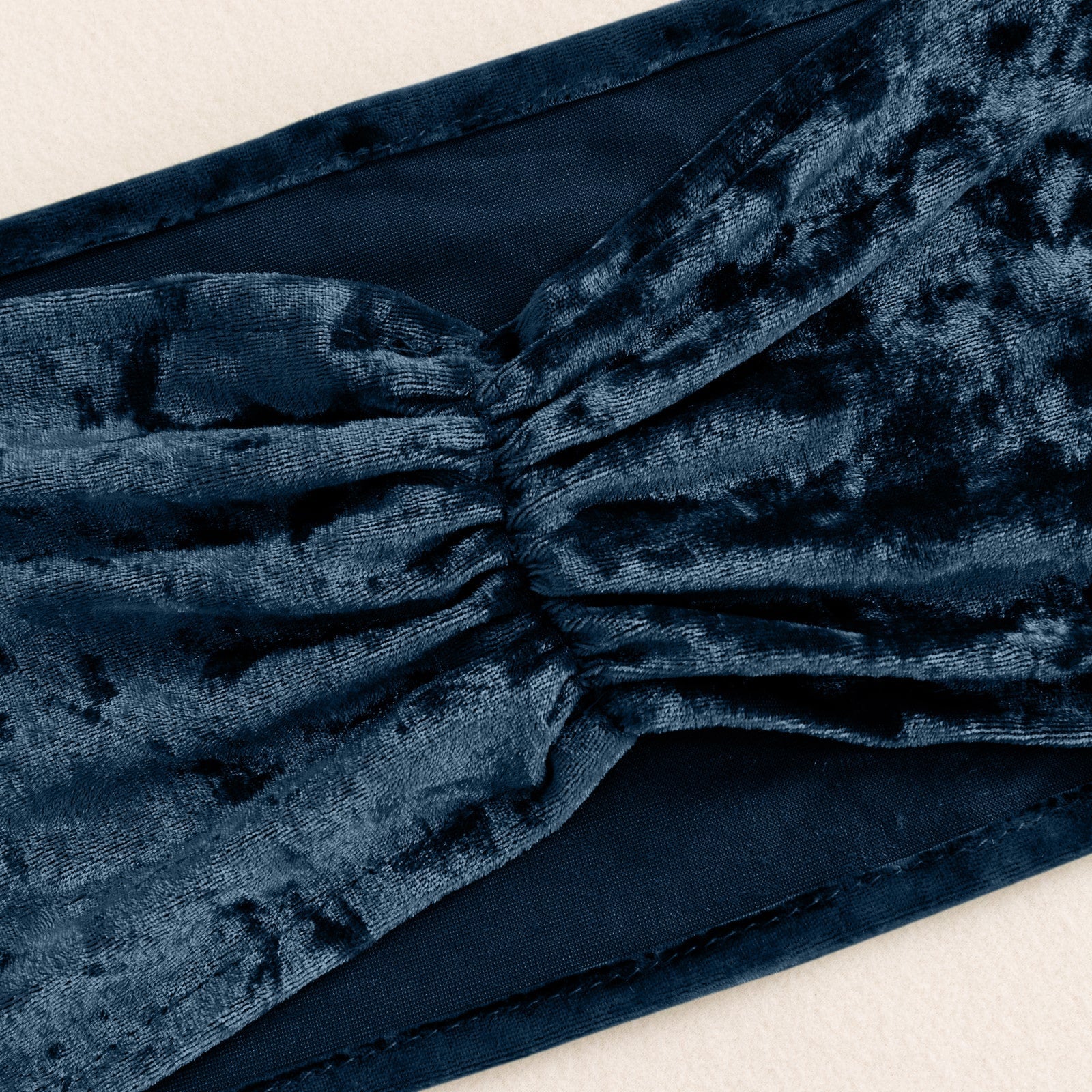 5 Pack Premium Crushed Velvet Chair Sashes Navy Blue, Ruffle Style Textured Decorative Chair Bands - Image 9