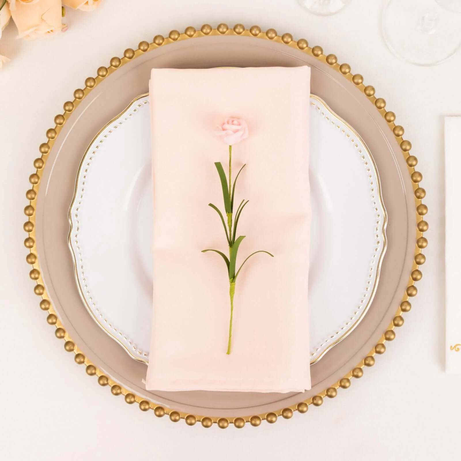 5 Pack Commercial Grade Polyester Napkins 20"x20" Blush - 220GSM Stain & Wrinkle Resistant Cloth Napkins - Image 8