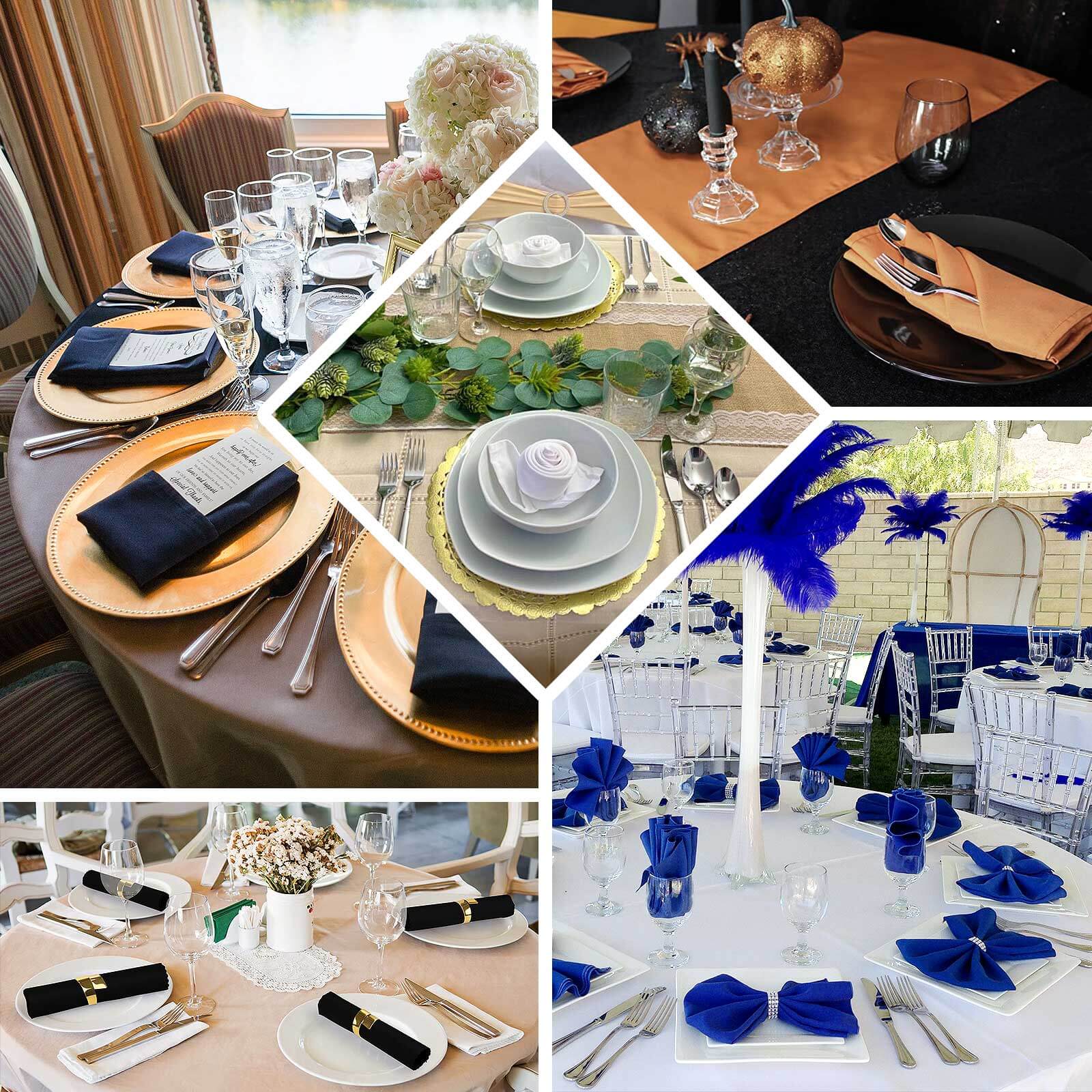 5 Pack Commercial Grade Polyester Napkins 20"x20" Champagne - 220GSM Stain & Wrinkle Resistant Cloth Napkins - Image 5