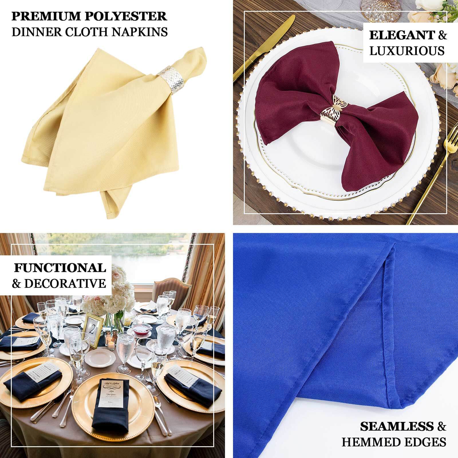 5 Pack Commercial Grade Polyester Napkins 20"x20" Dusty Sage Green - 220GSM Stain & Wrinkle Resistant Cloth Napkins - Image 4