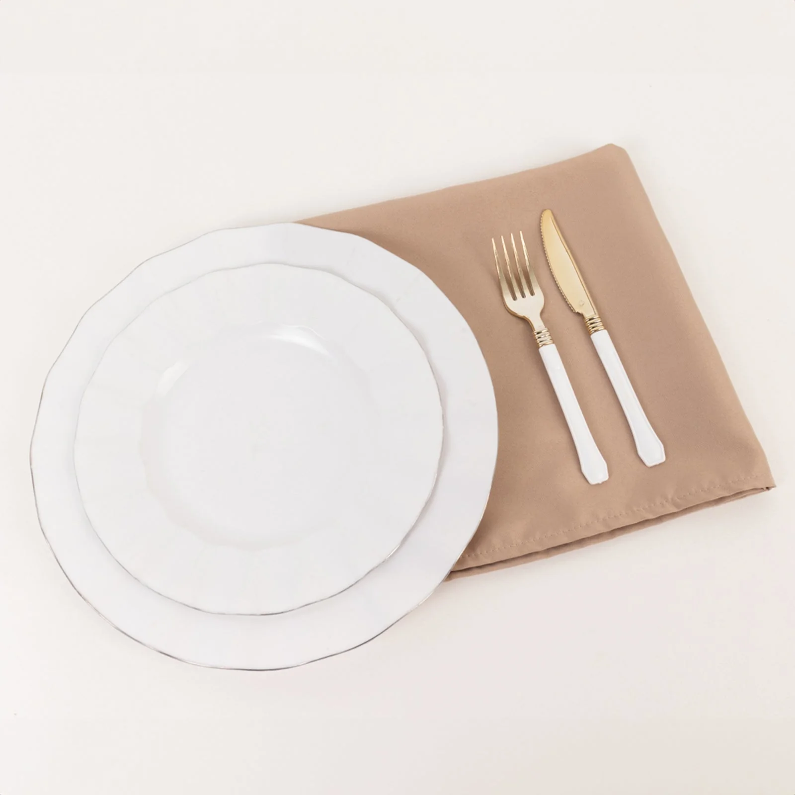 5 Pack Commercial Grade Polyester Napkins 20"x20" Nude - 220GSM Stain & Wrinkle Resistant Cloth Napkins - Image 2