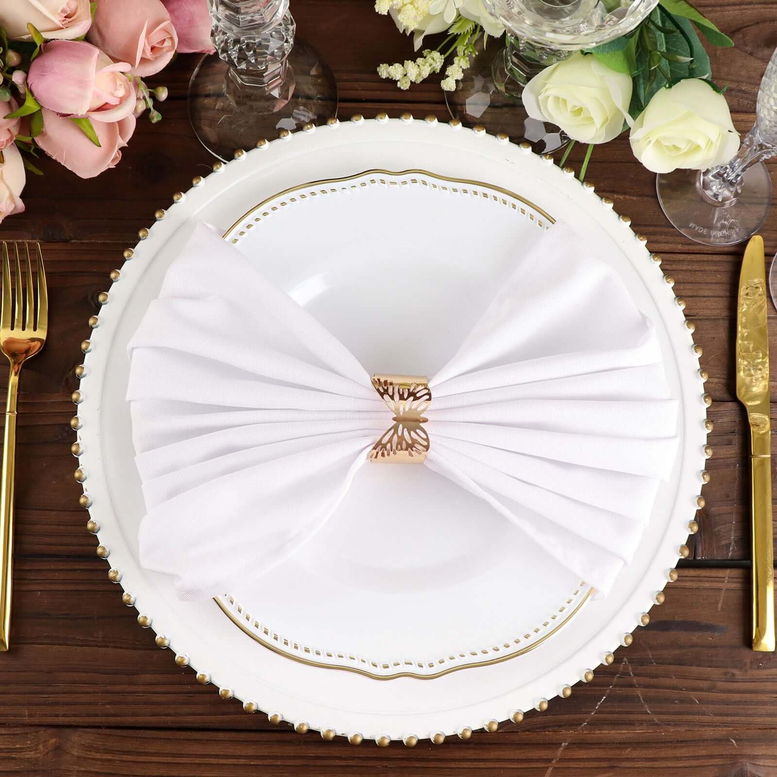 5 Pack Commercial Grade Polyester Napkins 20"x20" White - 220GSM Stain and Wrinkle Resistant Cloth Napkins for Weddings, Parties & Events - Image 7