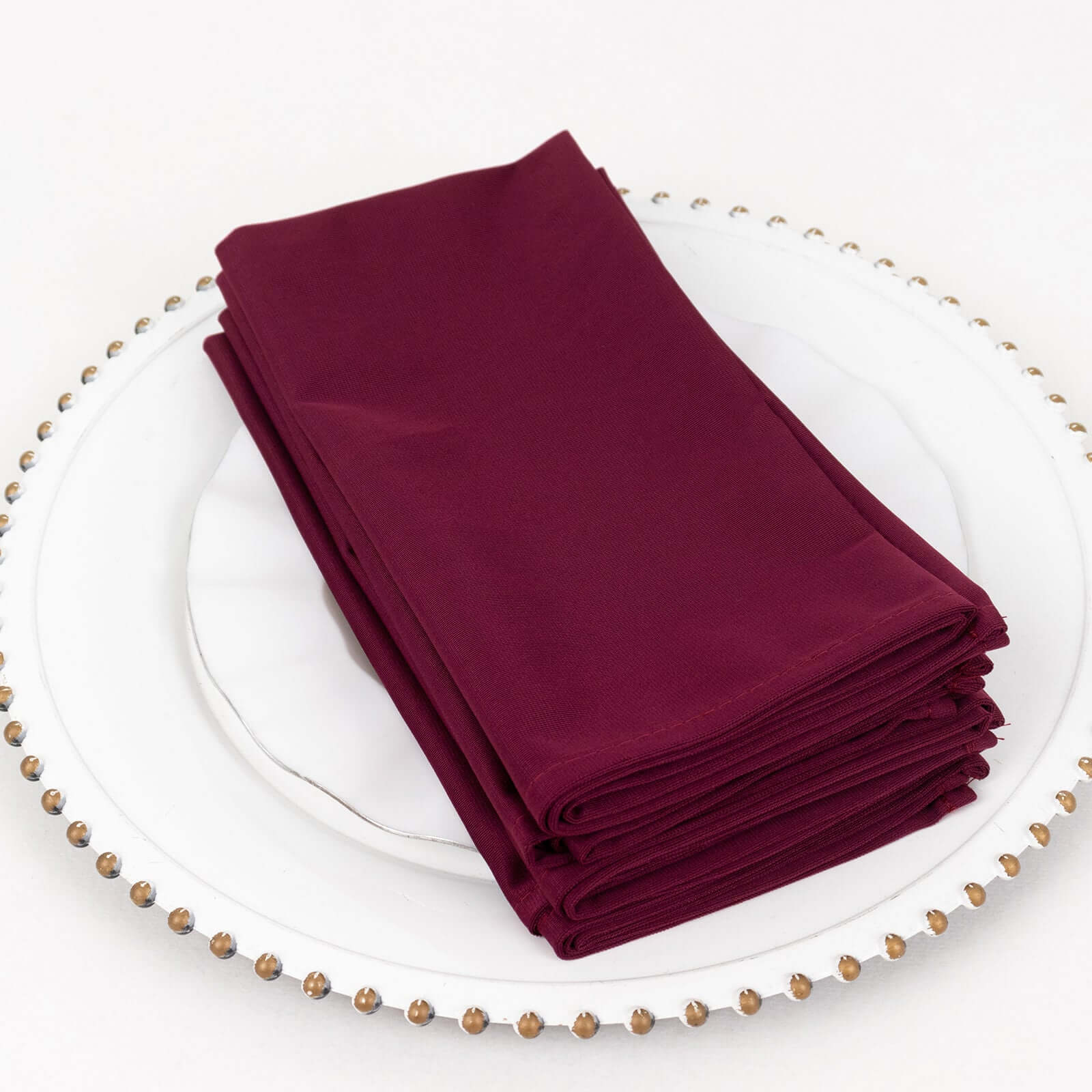 5 Pack Scuba Napkins 20"x20" Burgundy - Wrinkle-Free & Reusable Cloth Napkins - Image 2