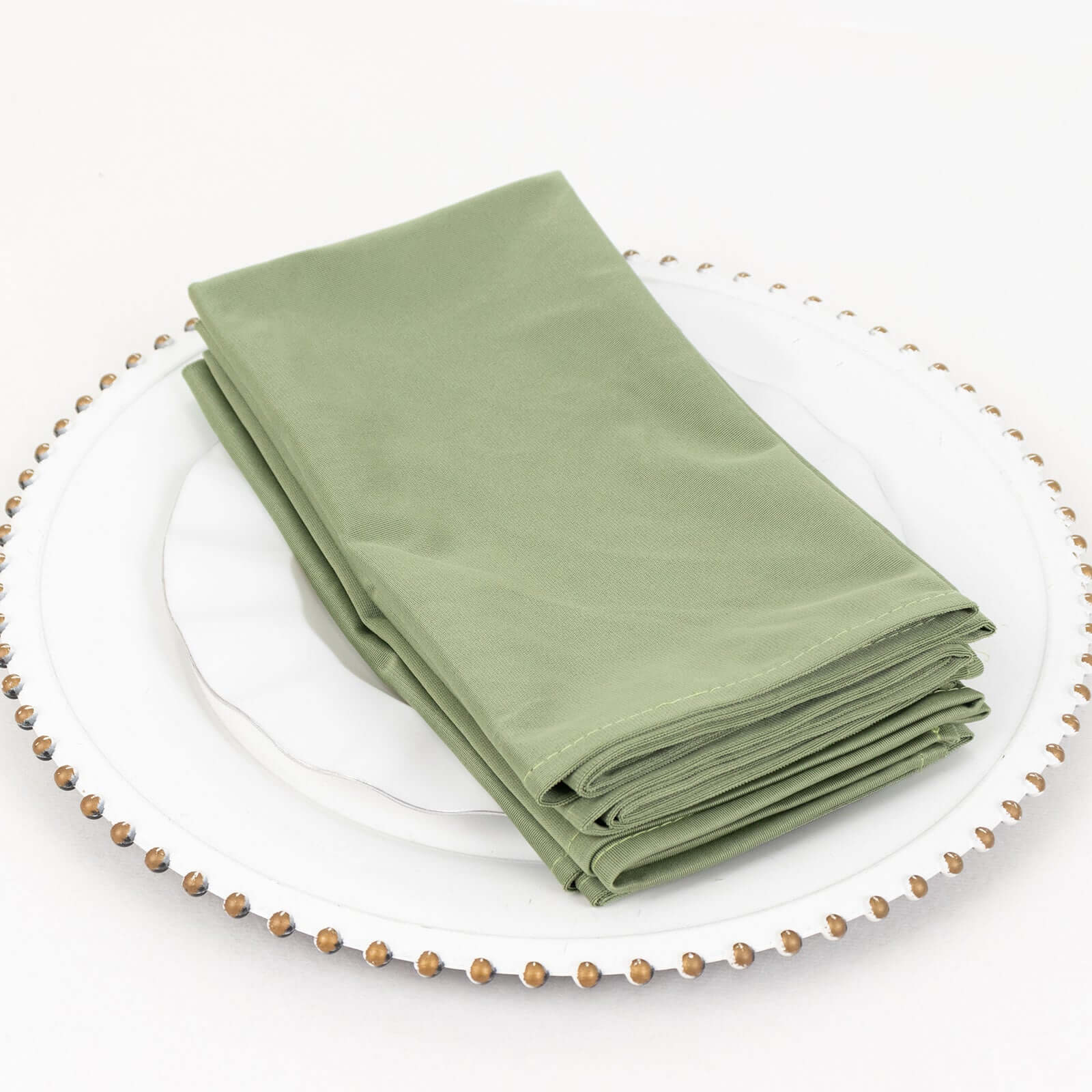 5 Pack Scuba Napkins 20"x20" Dusty Sage Green - Wrinkle-Free & Reusable Cloth Napkins - Image 2