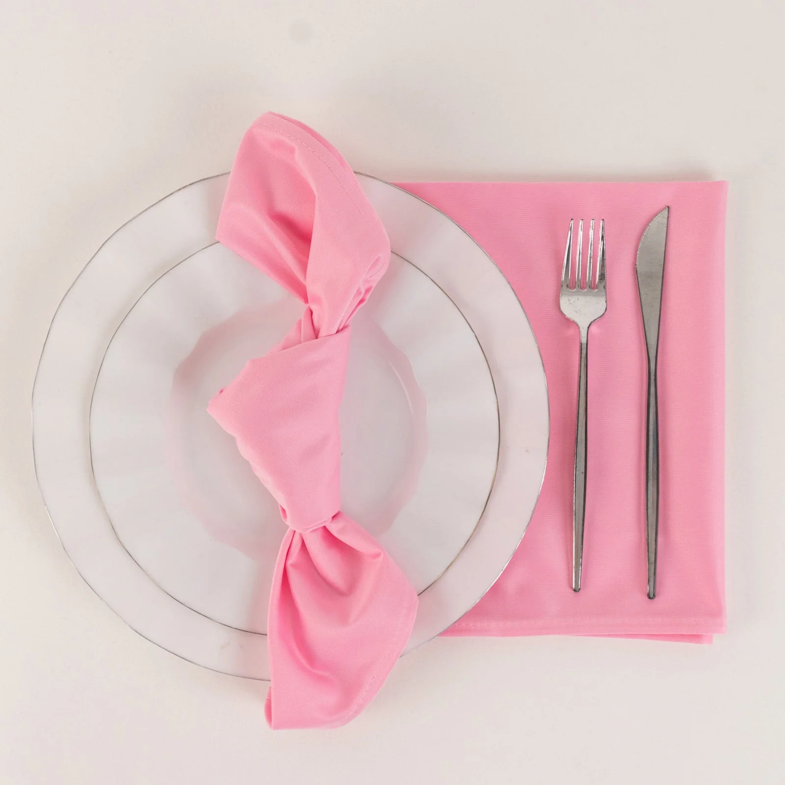 5 Pack Scuba Napkins 20"x20" Pink - Wrinkle-Free & Reusable Cloth Napkins - Image 6