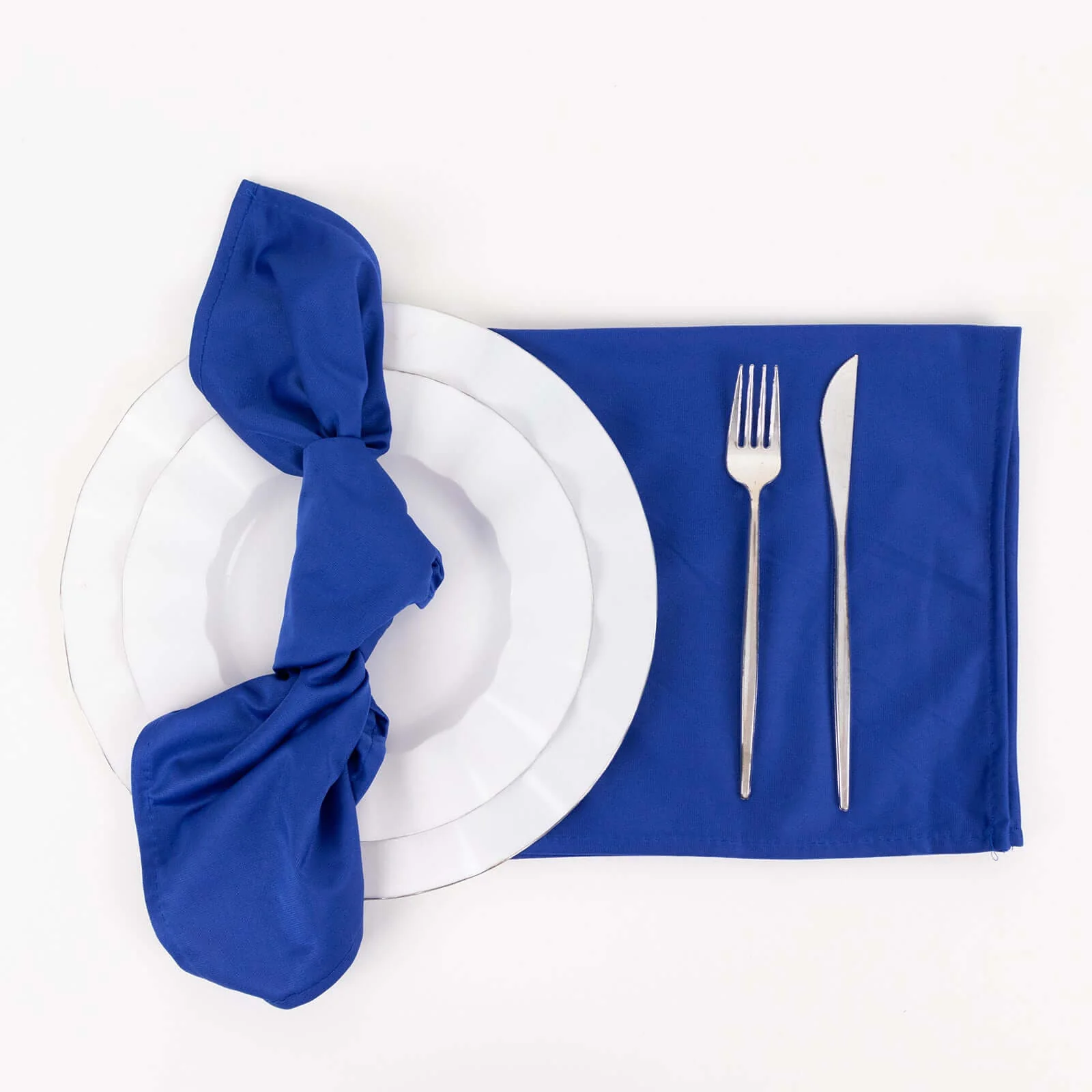 5 Pack Scuba Napkins 20"x20" Royal Blue - Wrinkle-Free & Reusable Cloth Napkins - Image 3