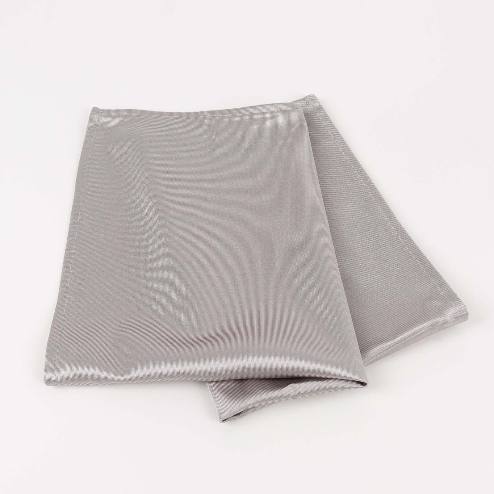5 Pack Scuba Napkins 20"x20" Shimmer Silver - Lustrous Dinner Napkins - Image 5