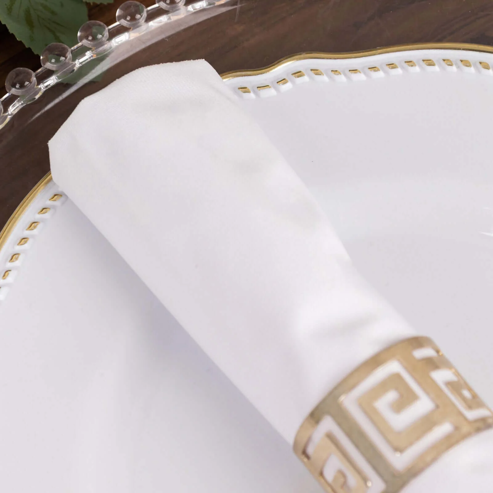 5 Pack Scuba Napkins 20"x20" White - Wrinkle-Free Reusable Cloth Napkins for Weddings & Events - Image 2