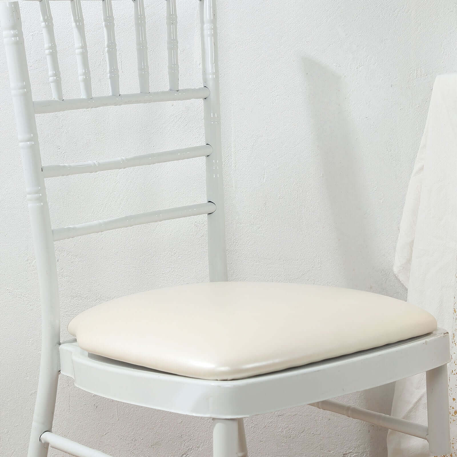 5 Pack PU Leather Chiavari Chair Cushion Pads with Wood Backing Ivory 1.5" Thick - Tie-Less Non-Slip Design for Dining Chairs 16" - Image 8