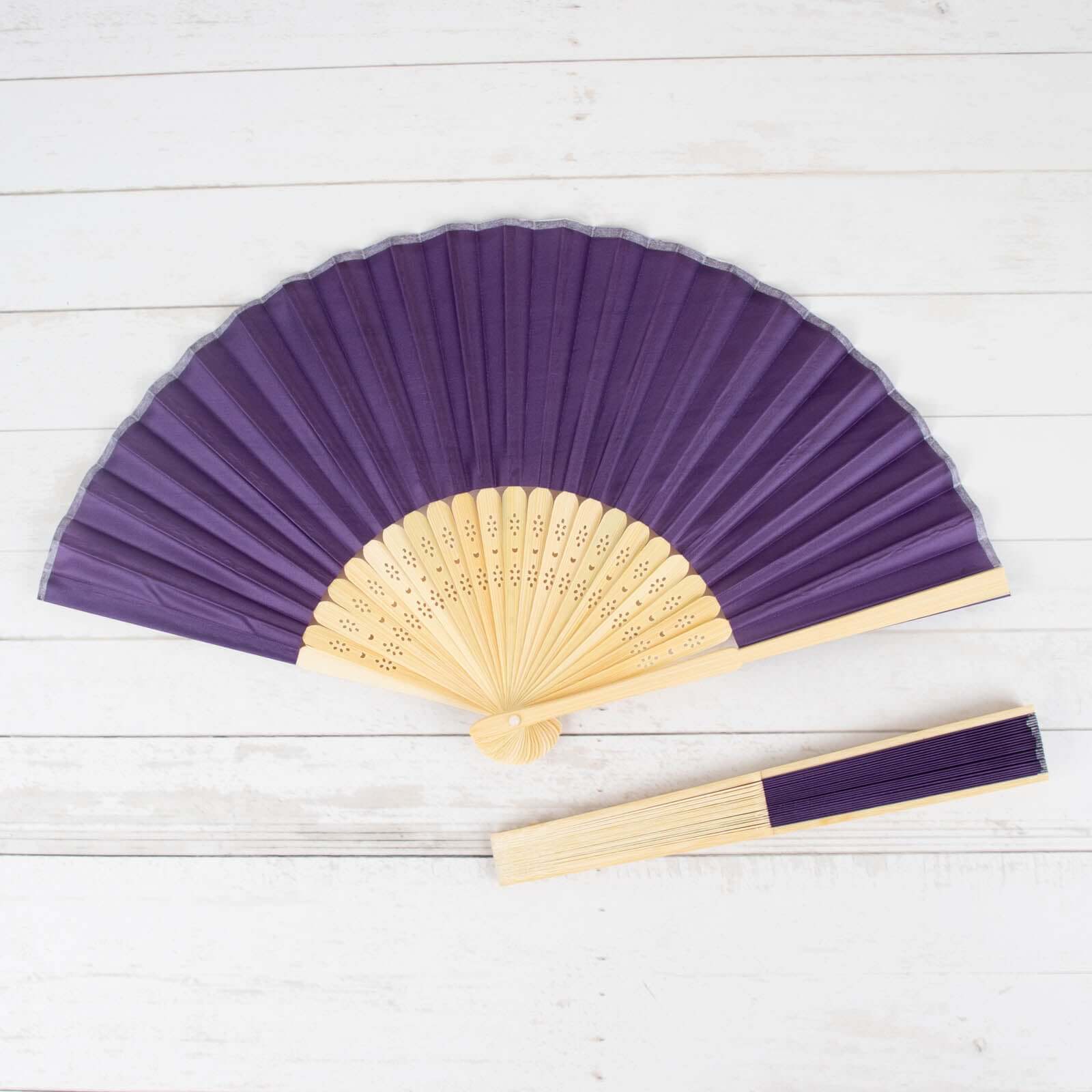 5 Pack Purple Asian Silk Folding Fans Party Favors, Oriental Folding Fan Favors - Image 7