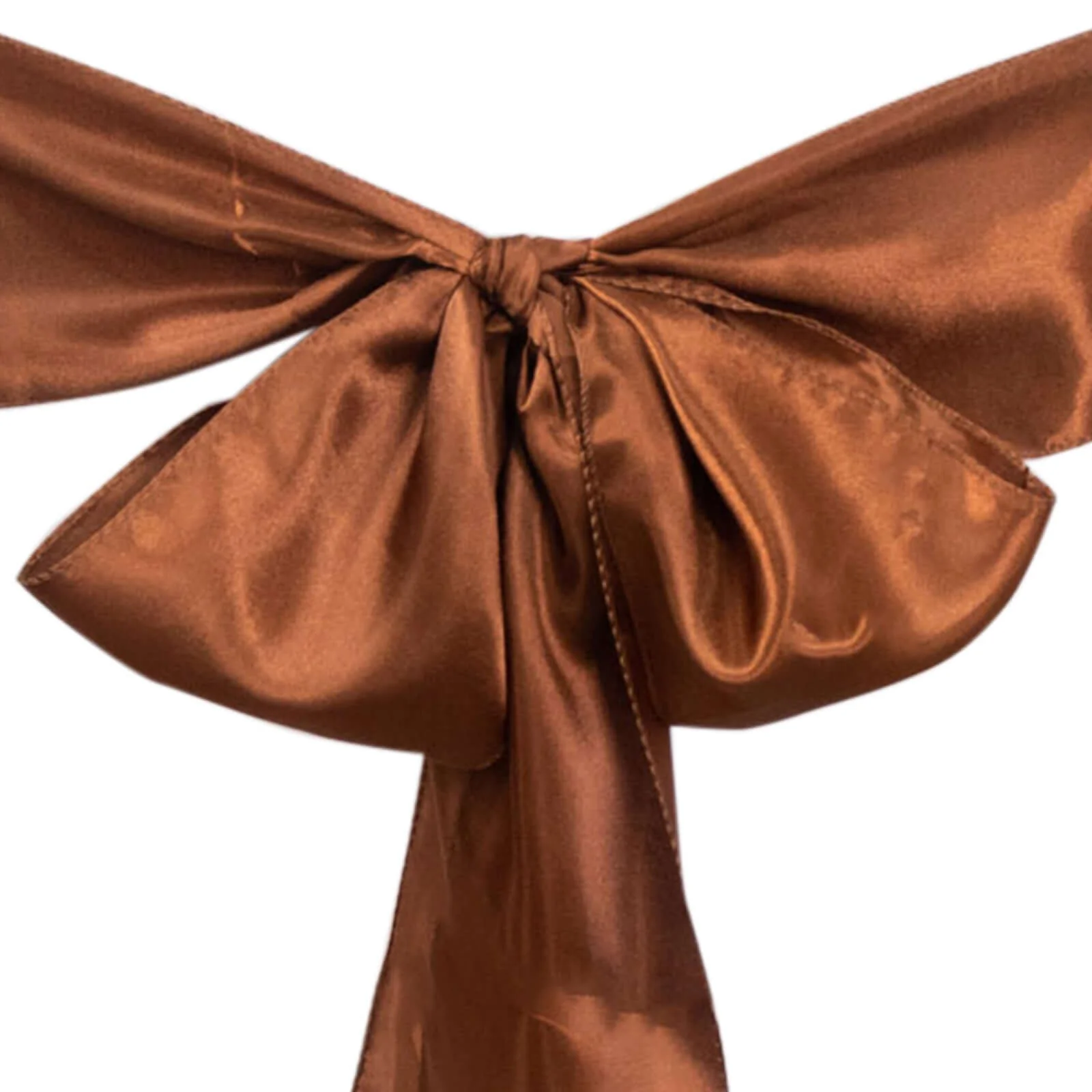 5 Pack Satin Chair Sashes 6"x106" Cinnamon Brown - Reusable Chair Bows with Smooth Finish - Image 7