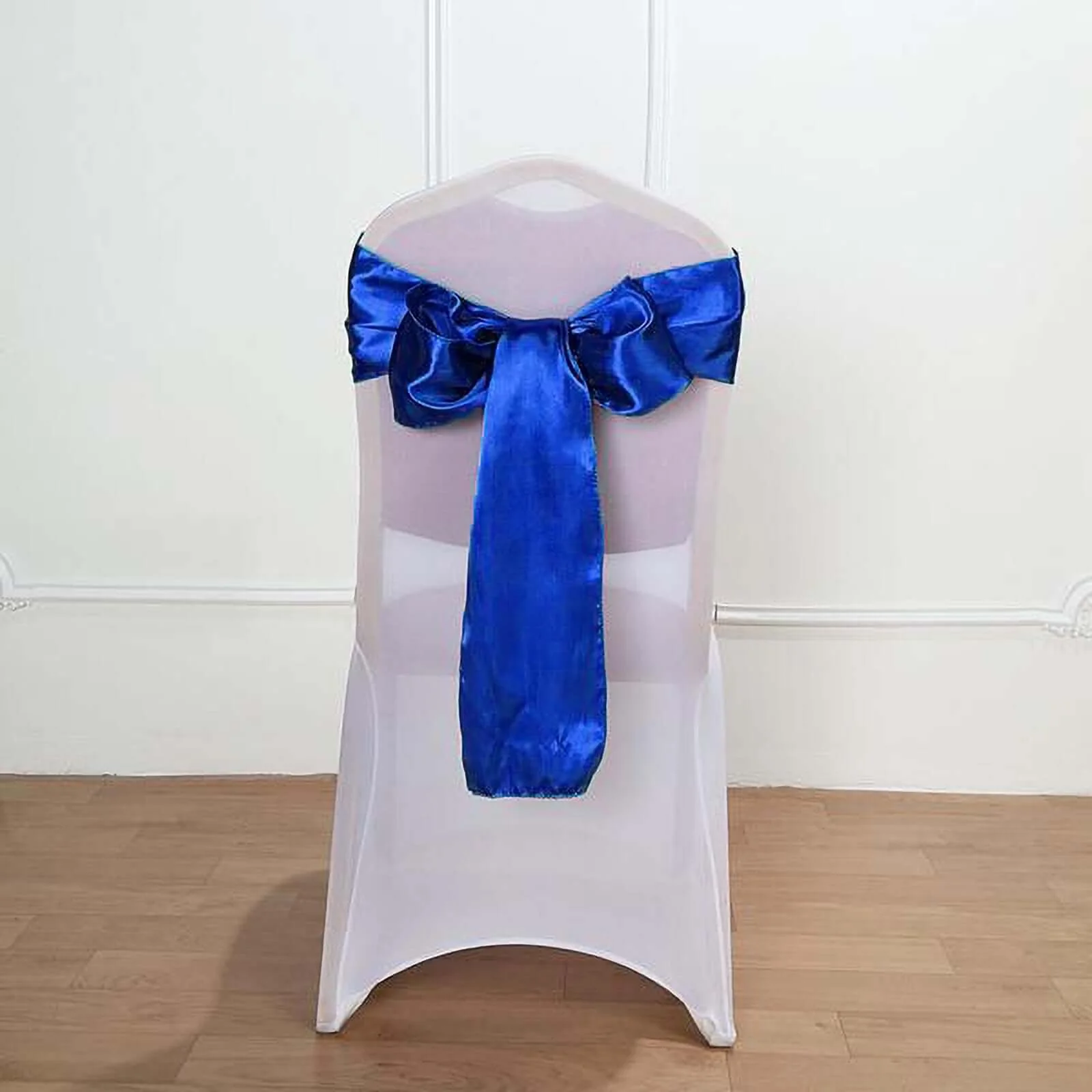 5 Pack Satin Chair Sashes 6"x106" Royal Blue - Reusable Chair Bows with Smooth Finish - Image 8