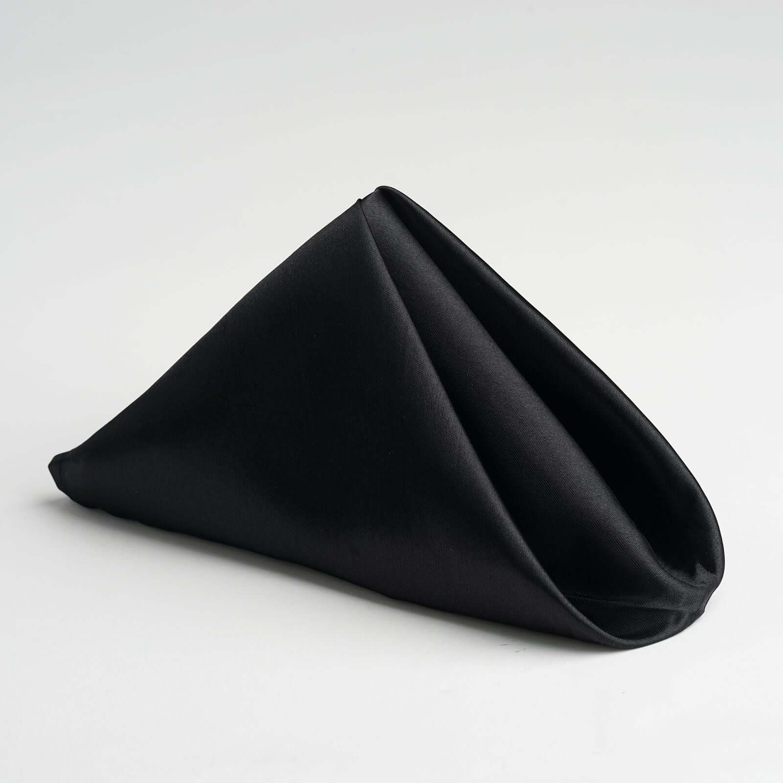 5 Pack Satin Napkins 20"x20" Black - Soft and Luxurious Reusable Cloth Napkins for Weddings & Banquets - Image 3