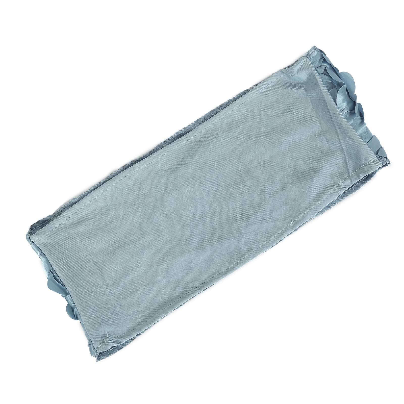 5 Pack Satin Spandex Chair Sashes 6"x14" Dusty Blue - Rosette Pattern Stretch Chair Bands - Image 12