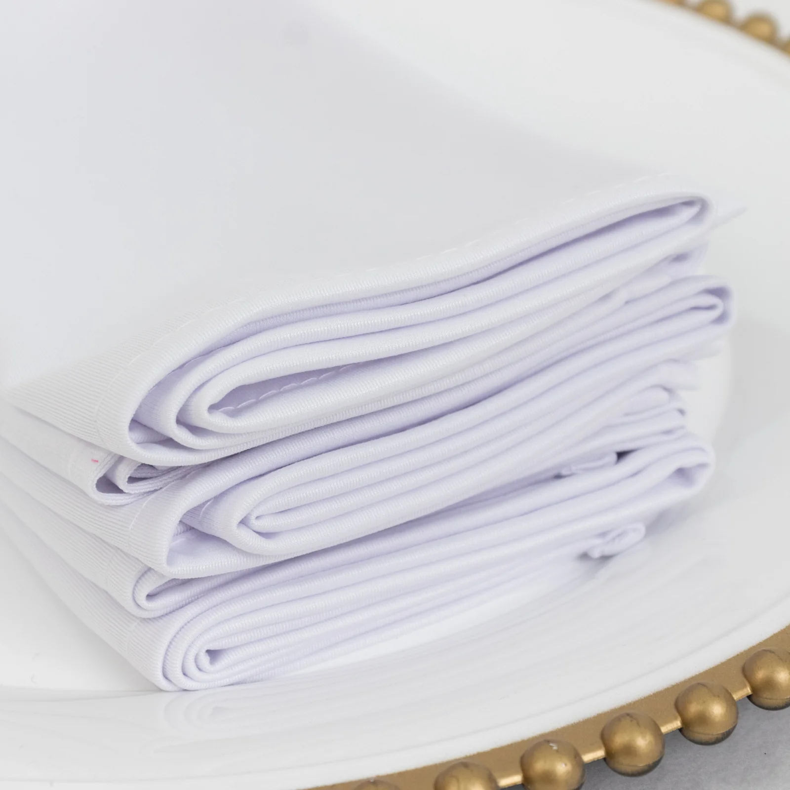 5 Pack Scuba Cloth Napkins – 17"x17" White, Wrinkle-Free & Reusable Table Napkins - Image 2