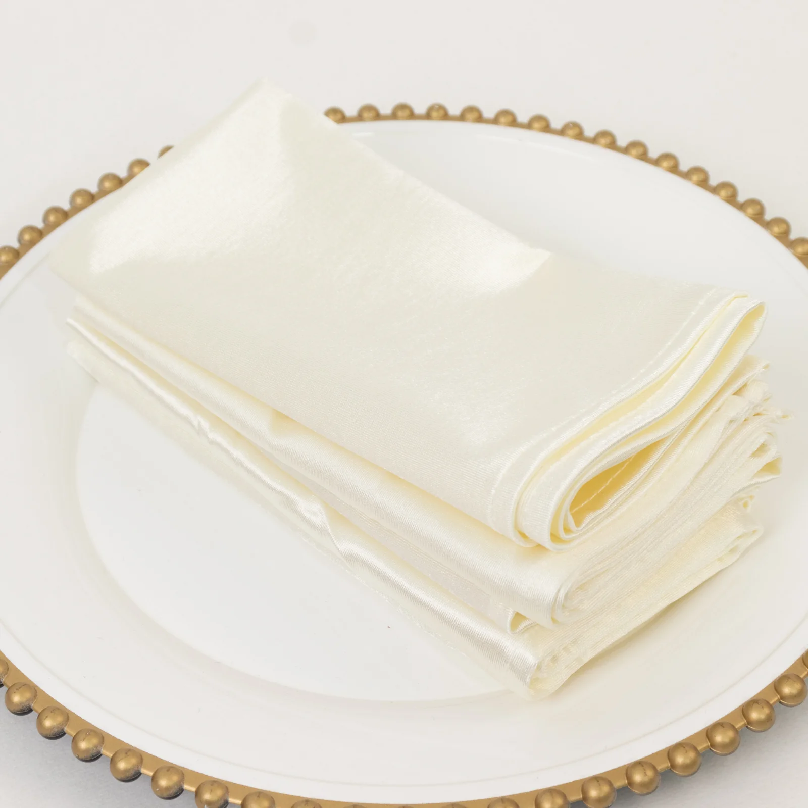 5 Pack Scuba Cloth Napkins – 17"x17" Shimmer Pearl White, Wrinkle-Free & Stain-Resistant Reusable Table Napkins - Image 3