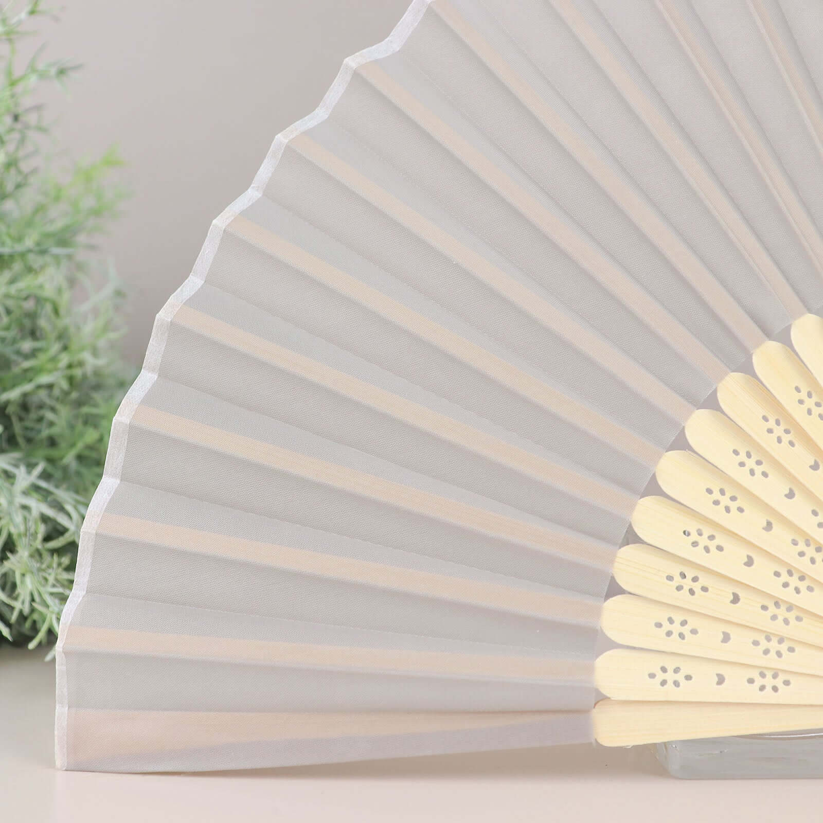 5 Pack Silver Asian Silk Folding Fans Party Favors, Oriental Folding Fan Favors - Image 12