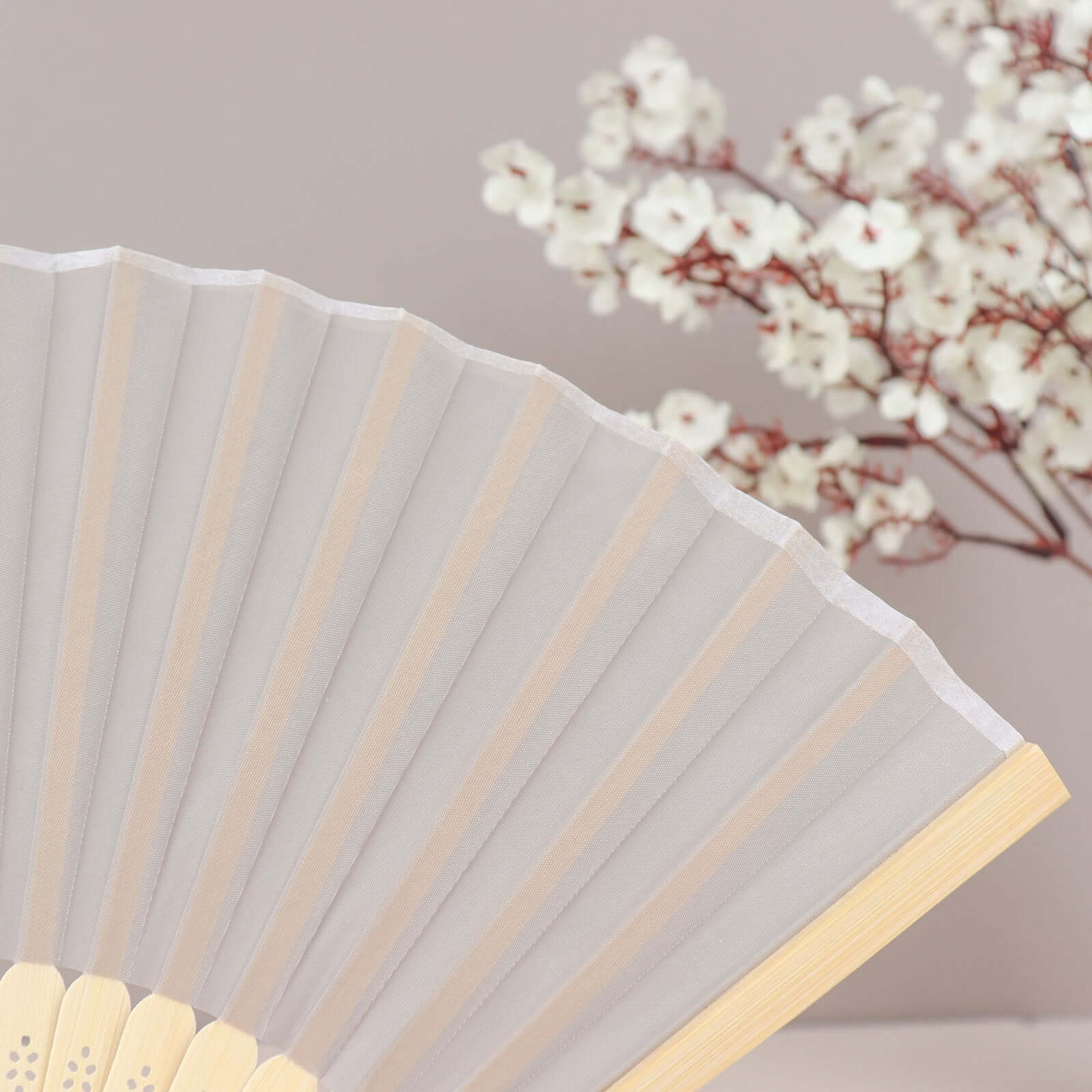 5 Pack Silver Asian Silk Folding Fans Party Favors, Oriental Folding Fan Favors - Image 8