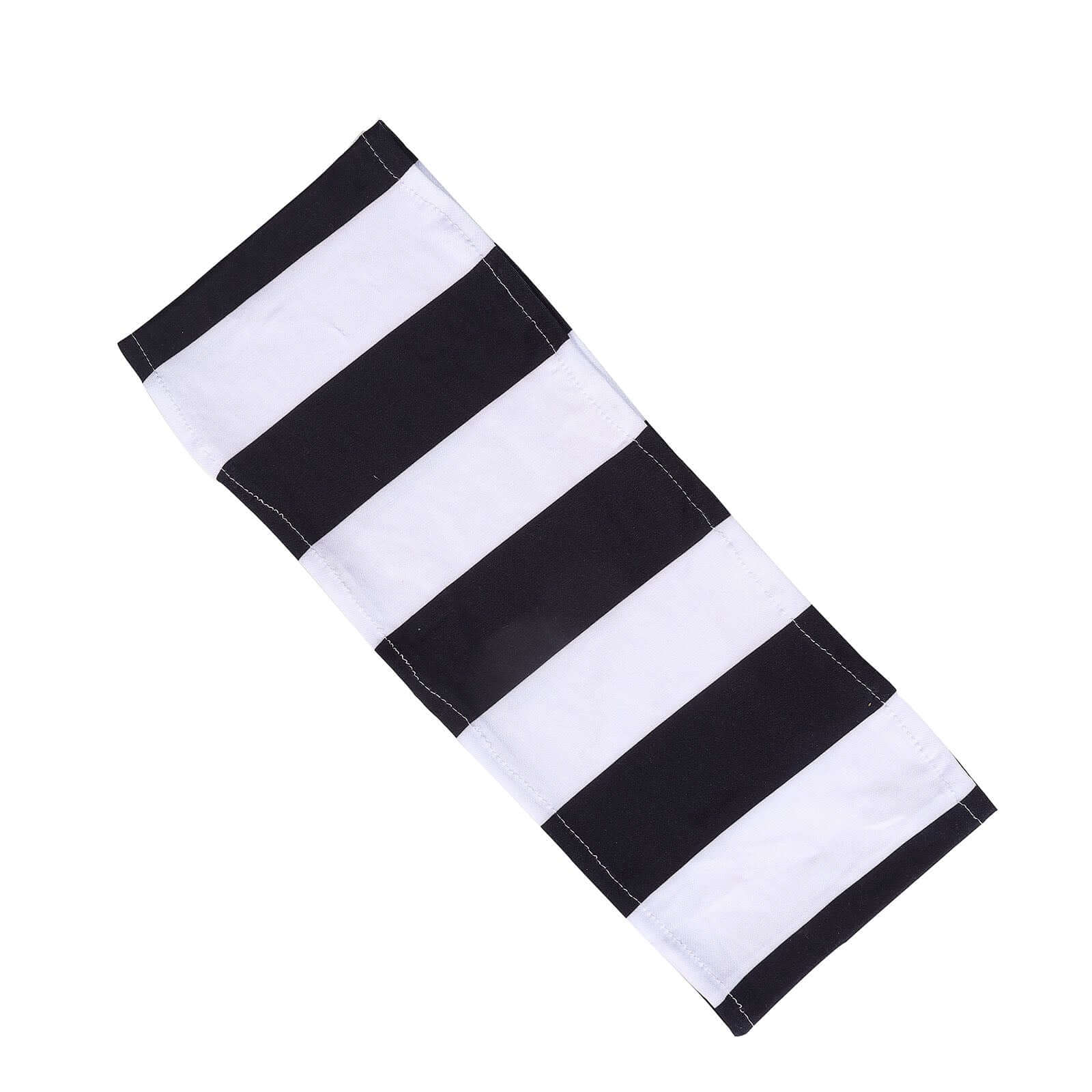 5 Pack Spandex Chair Sashes 5"x14" Black/White Vertical Stripes - Durable & Reusable Stretch Fitted Sash Bands for Exquisite & Romantic Weddings - Image 6