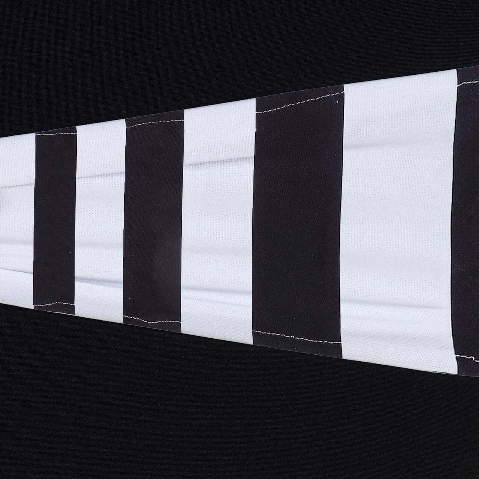 5 Pack Spandex Chair Sashes 5"x14" Black/White Vertical Stripes - Durable & Reusable Stretch Fitted Sash Bands for Exquisite & Romantic Weddings - Image 7