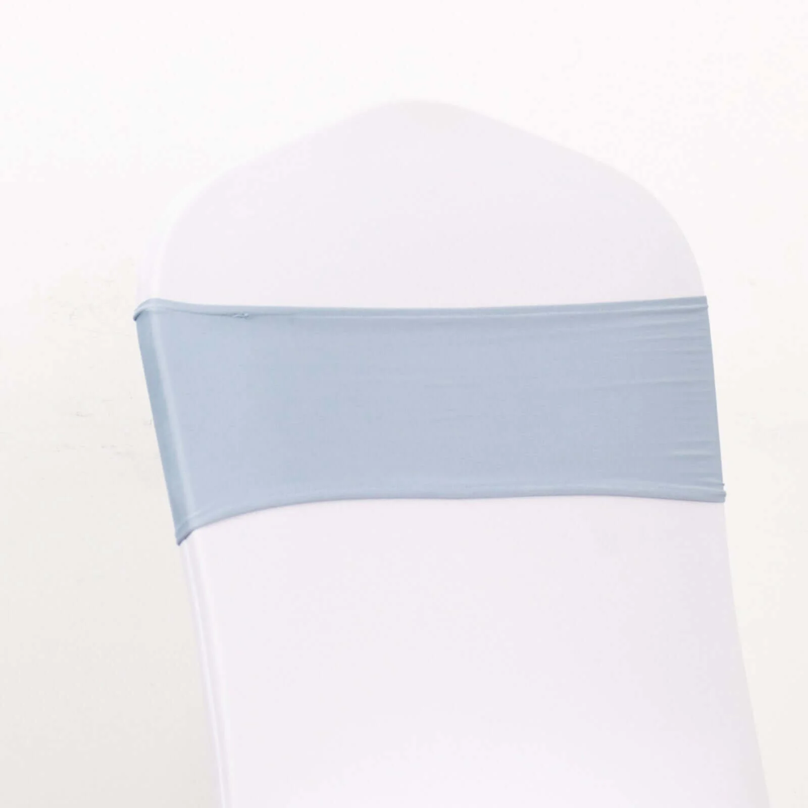 5 Pack Spandex Chair Sashes 5"x14" Dusty Blue with Gold Rhinestone Buckles - Wrinkle-Free Stretch Chair Bands - Image 7