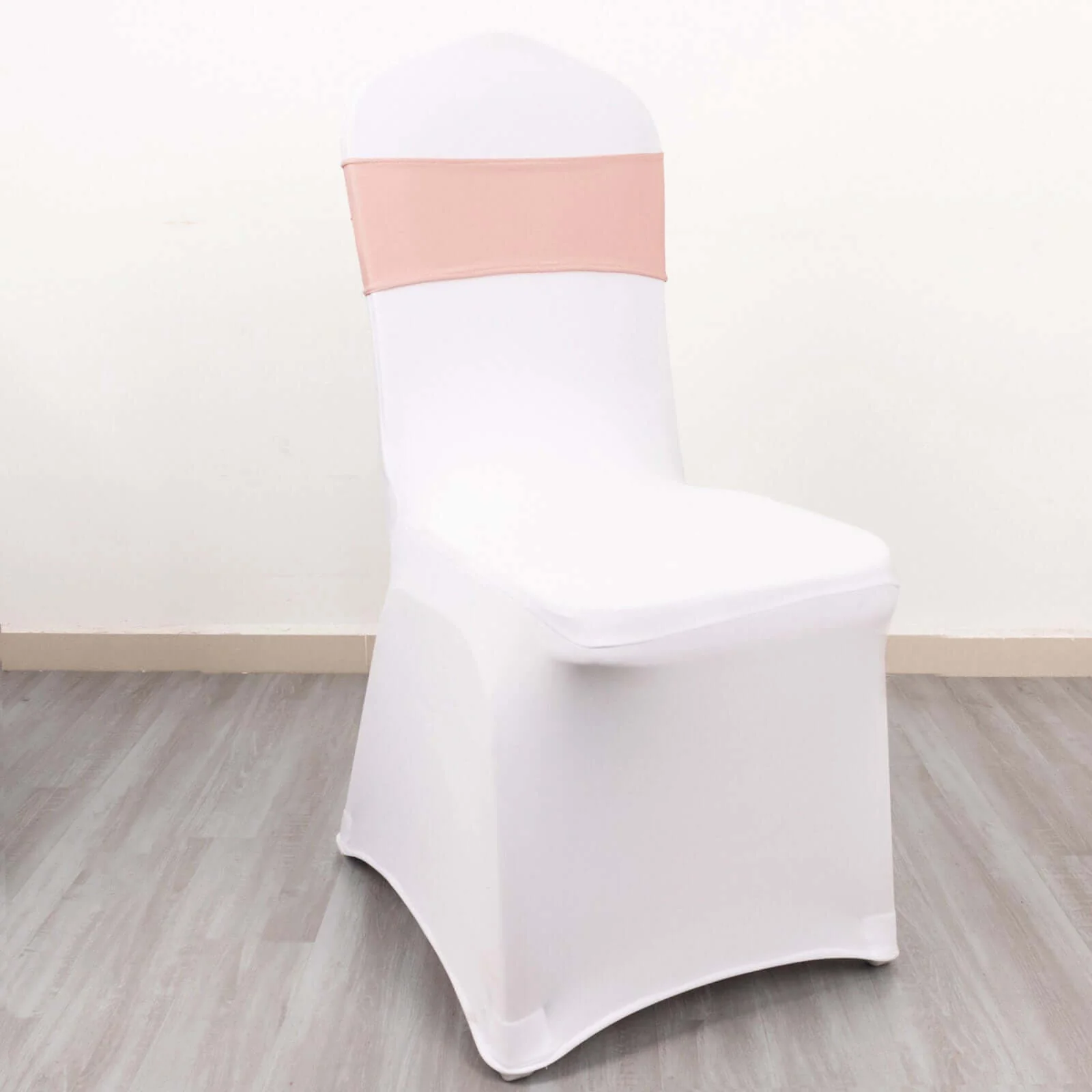 5 Pack Spandex Chair Sashes 5"x14" Dusty Rose with Gold Rhinestone Buckles - Wrinkle-Free Stretch Chair Bands - Image 8