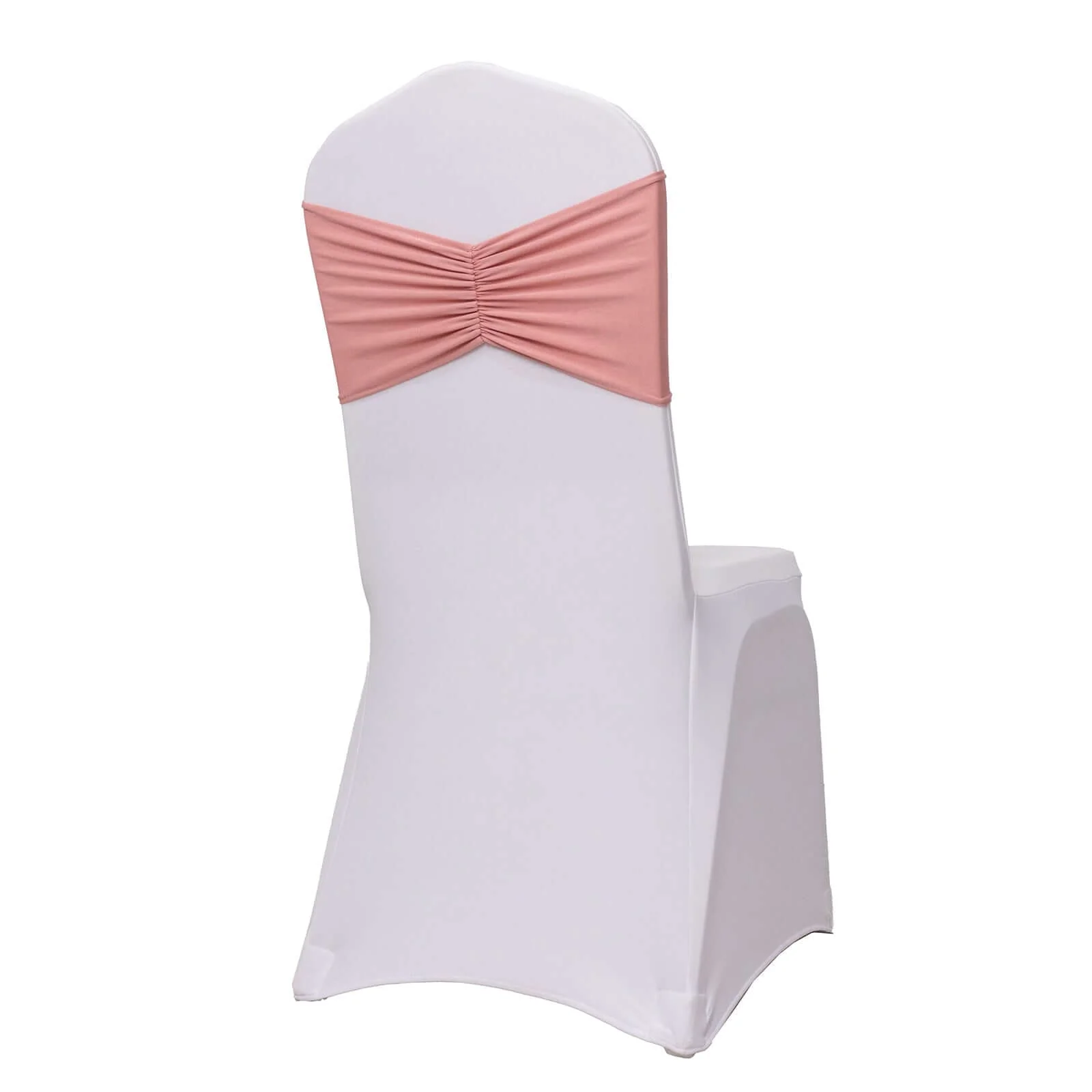 5 Pack Spandex Chair Sashes 8"x13" Dusty Rose Ruffled Style - Wide Wrinkle-Free Stretch Chair Bands - Image 7