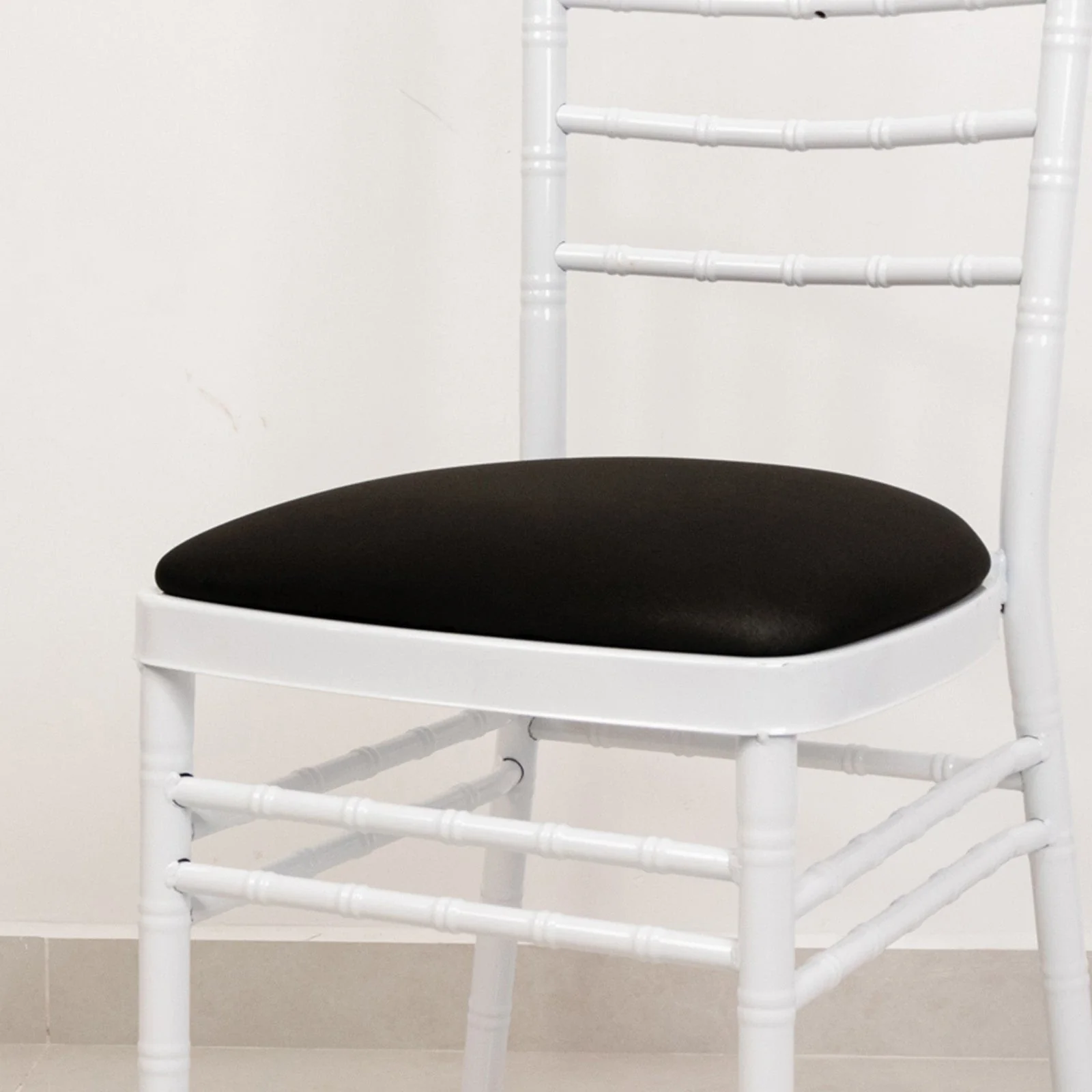 5 Pack Spandex Chiavari Chair Cushion Covers Black - Washable Stretch Fitted Seat Pad Slipcovers for Dining Chairs
