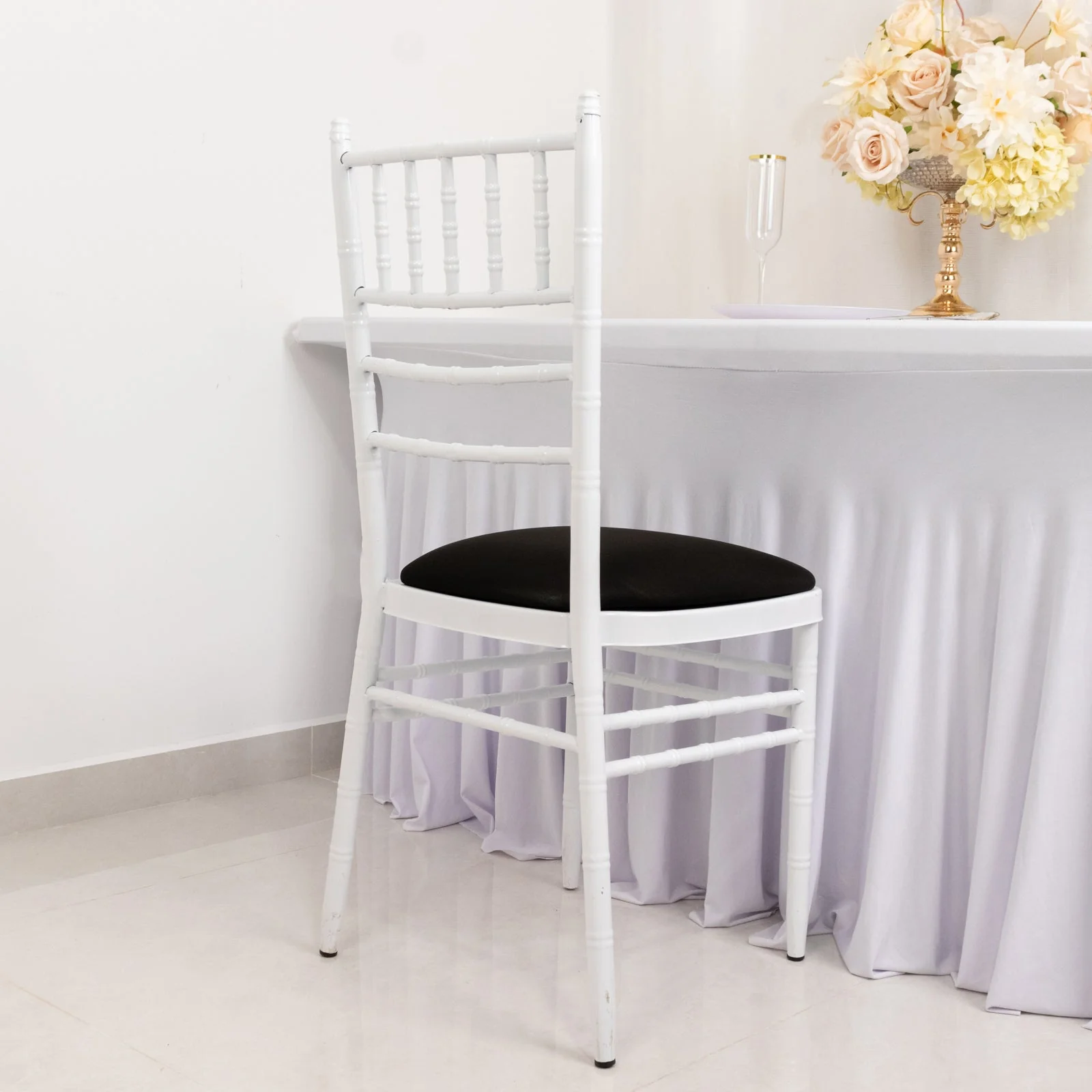 5 Pack Spandex Chiavari Chair Cushion Covers Black - Washable Stretch Fitted Seat Pad Slipcovers for Dining Chairs - Image 8
